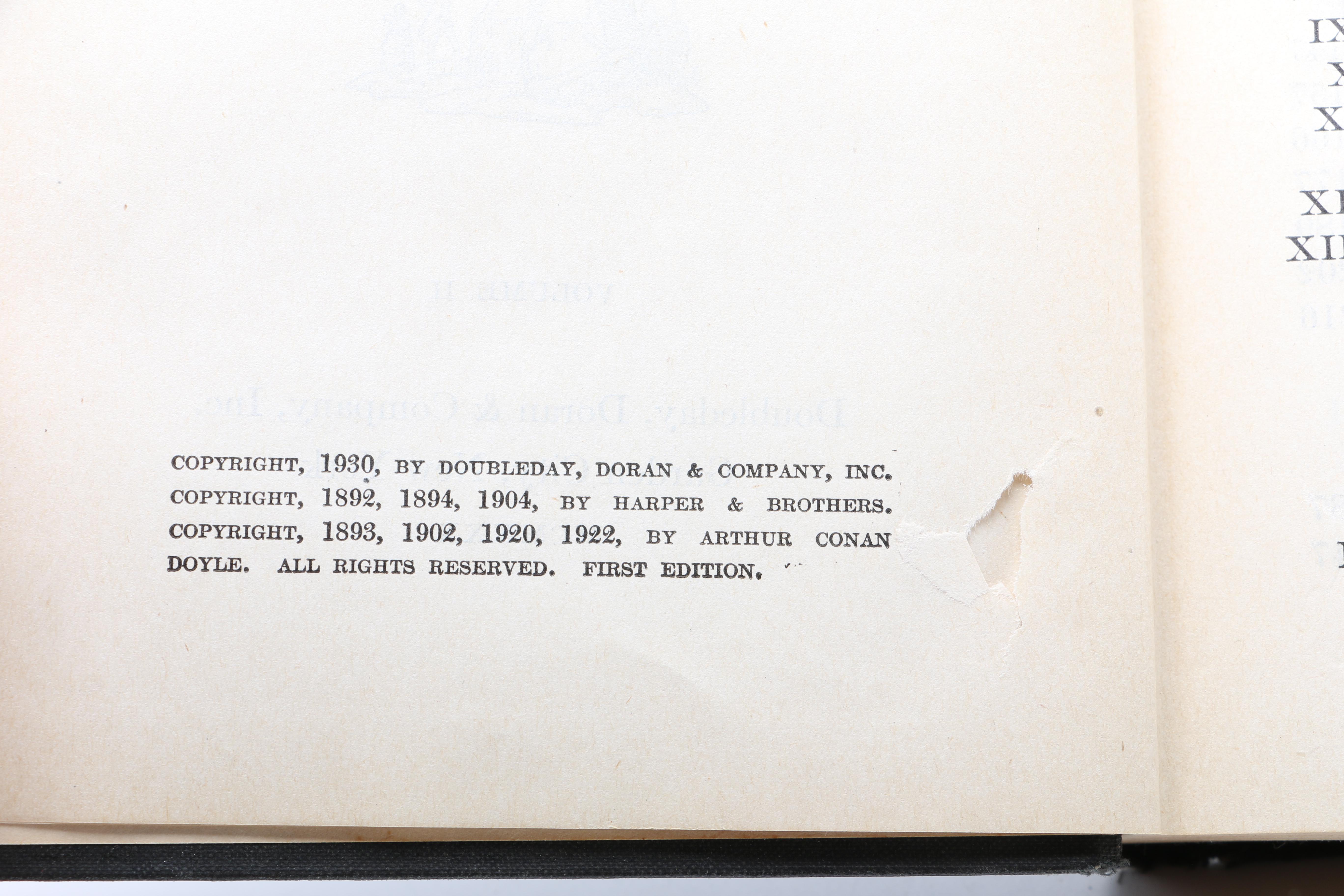 Sherlock Holmes Books Including 1930 "Complete Sherlock Holmes" Memorial Edition