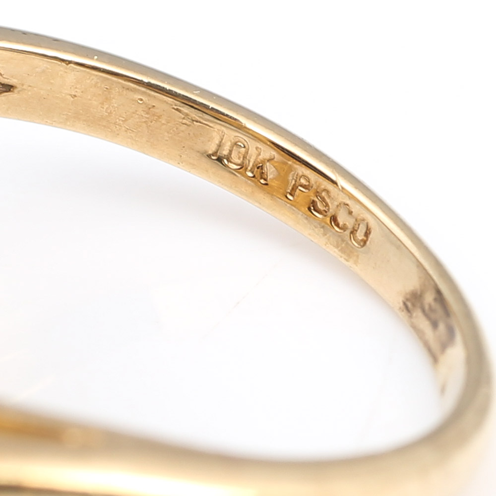 10K Yellow Gold, Black Onyx, and Diamond Ring