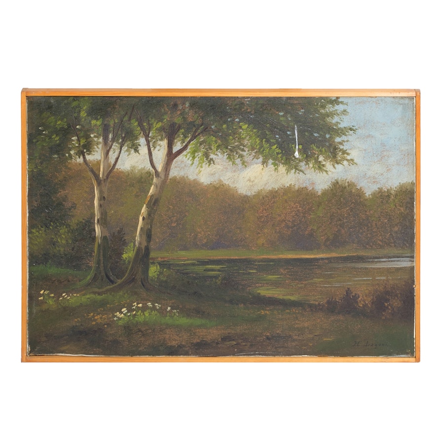 H. Lagoni Oil Painting of Landscape