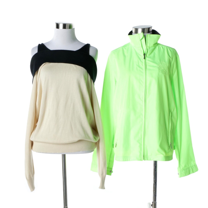 Ralph Lauren Collection Cold Shoulder Sweater and Lauren Active Jacket