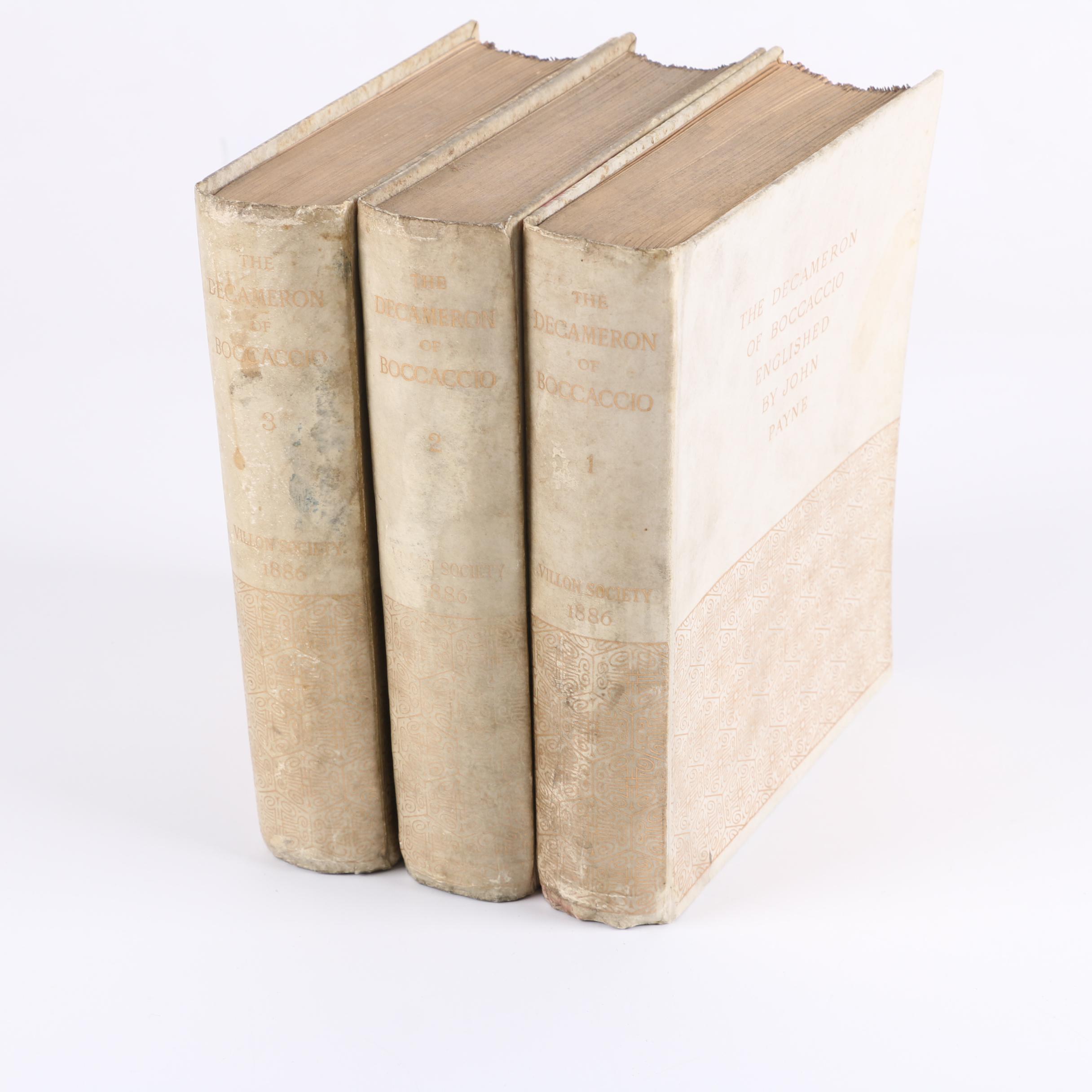 1886 Limited Edition Boccaccio's "Decameron" in Three Volumes