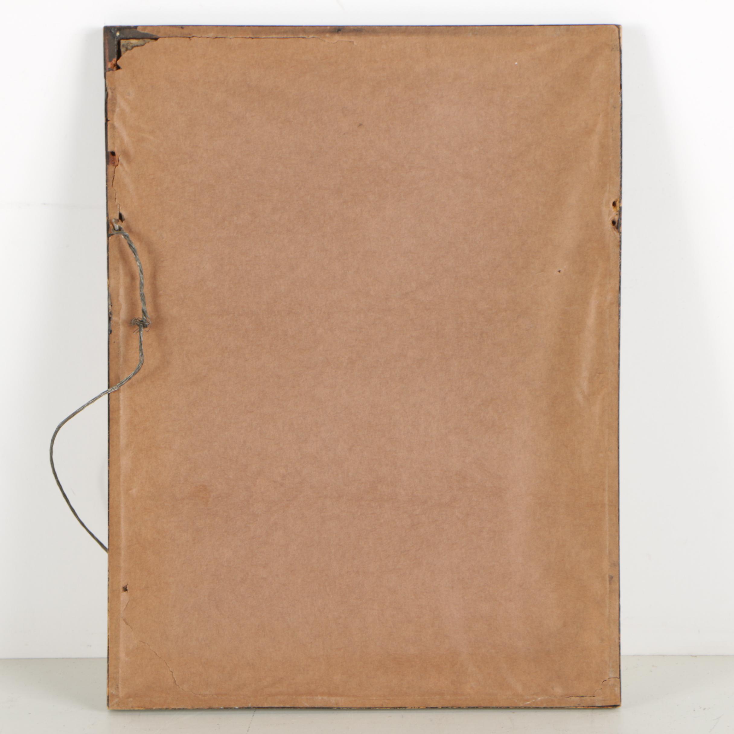 Cedric Hodgson Early 20th-Century Intaglio Print of Figures on Tree Lined Path