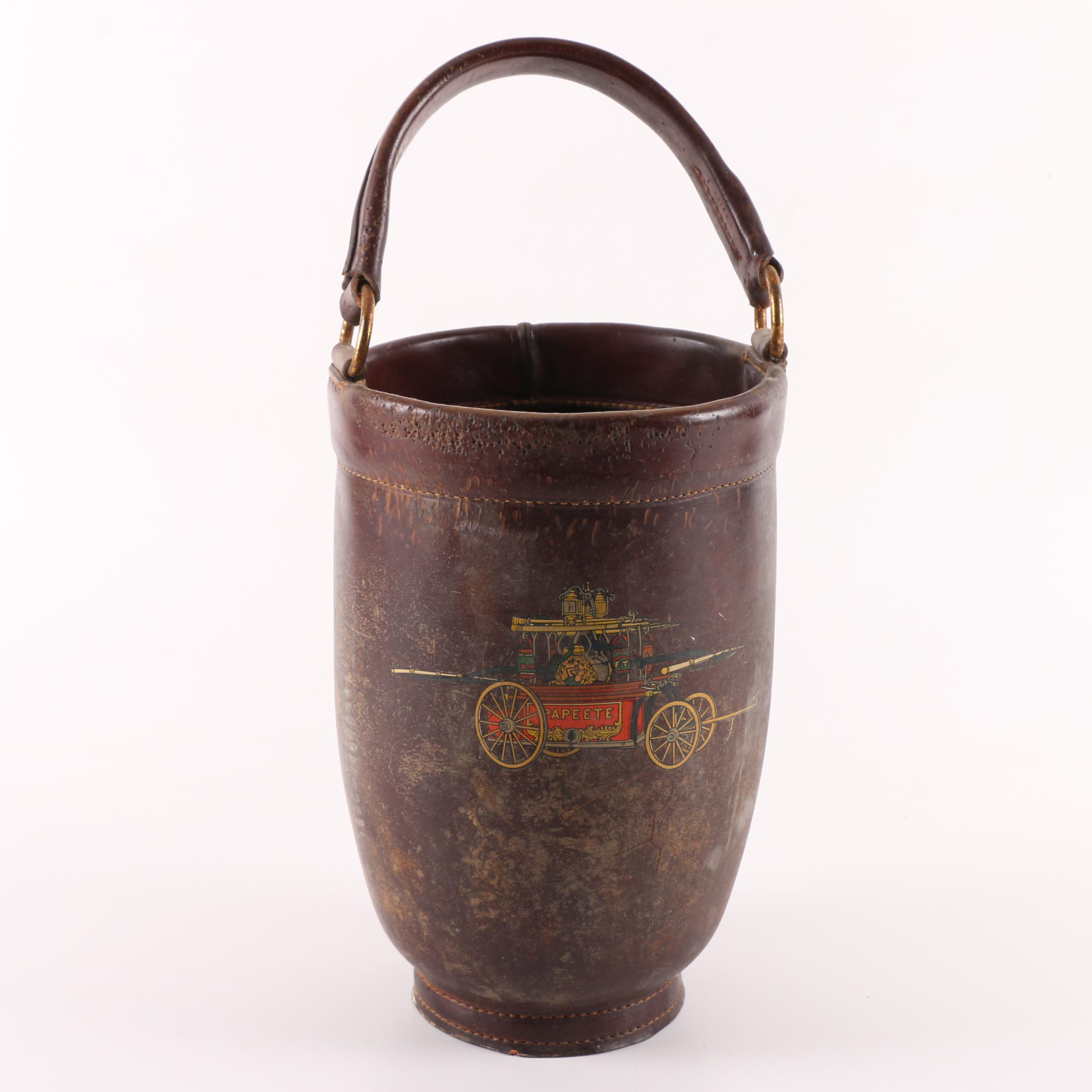 Vintage Leather Reproduction Fire Bucket