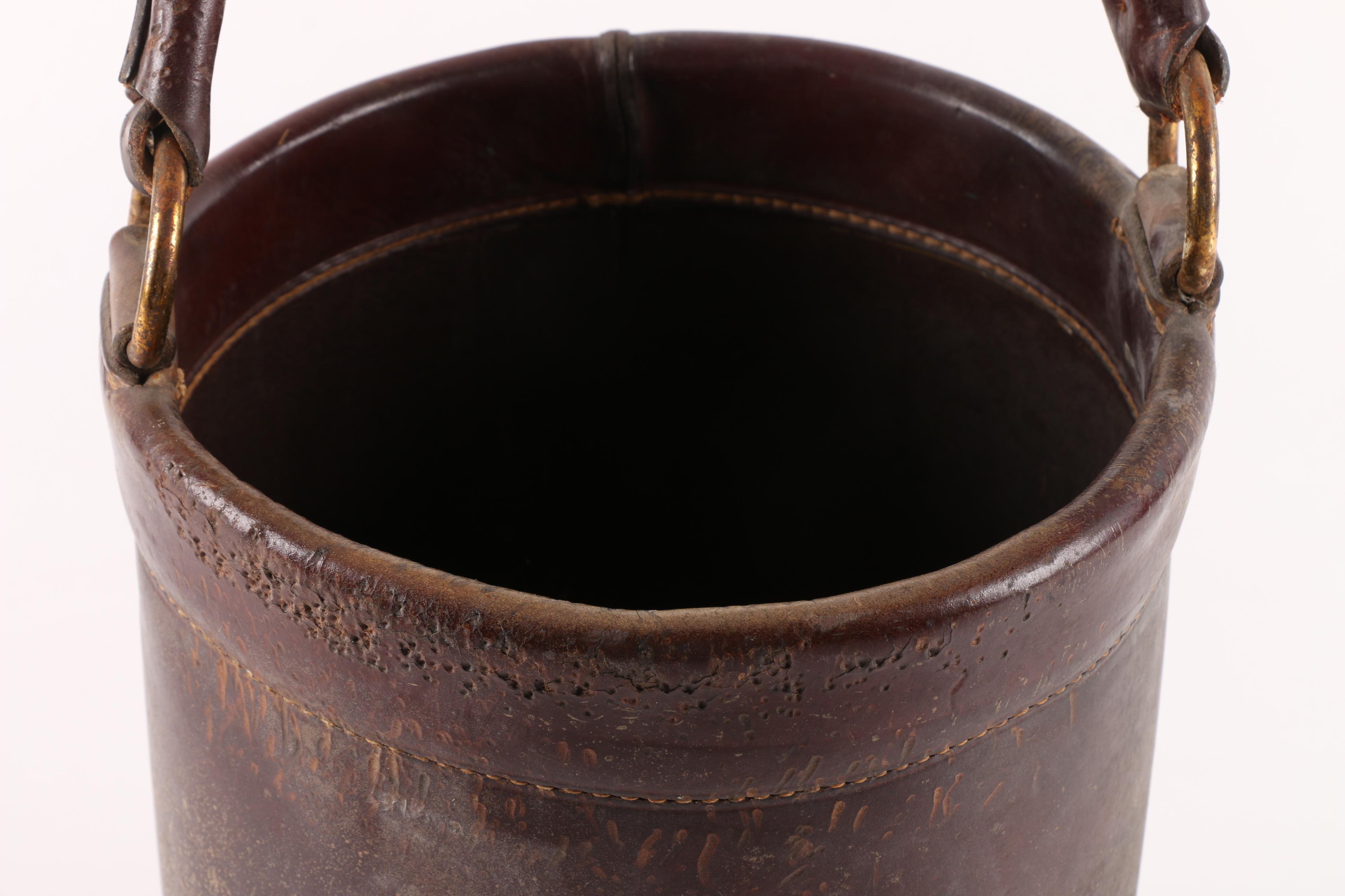 Vintage Leather Reproduction Fire Bucket