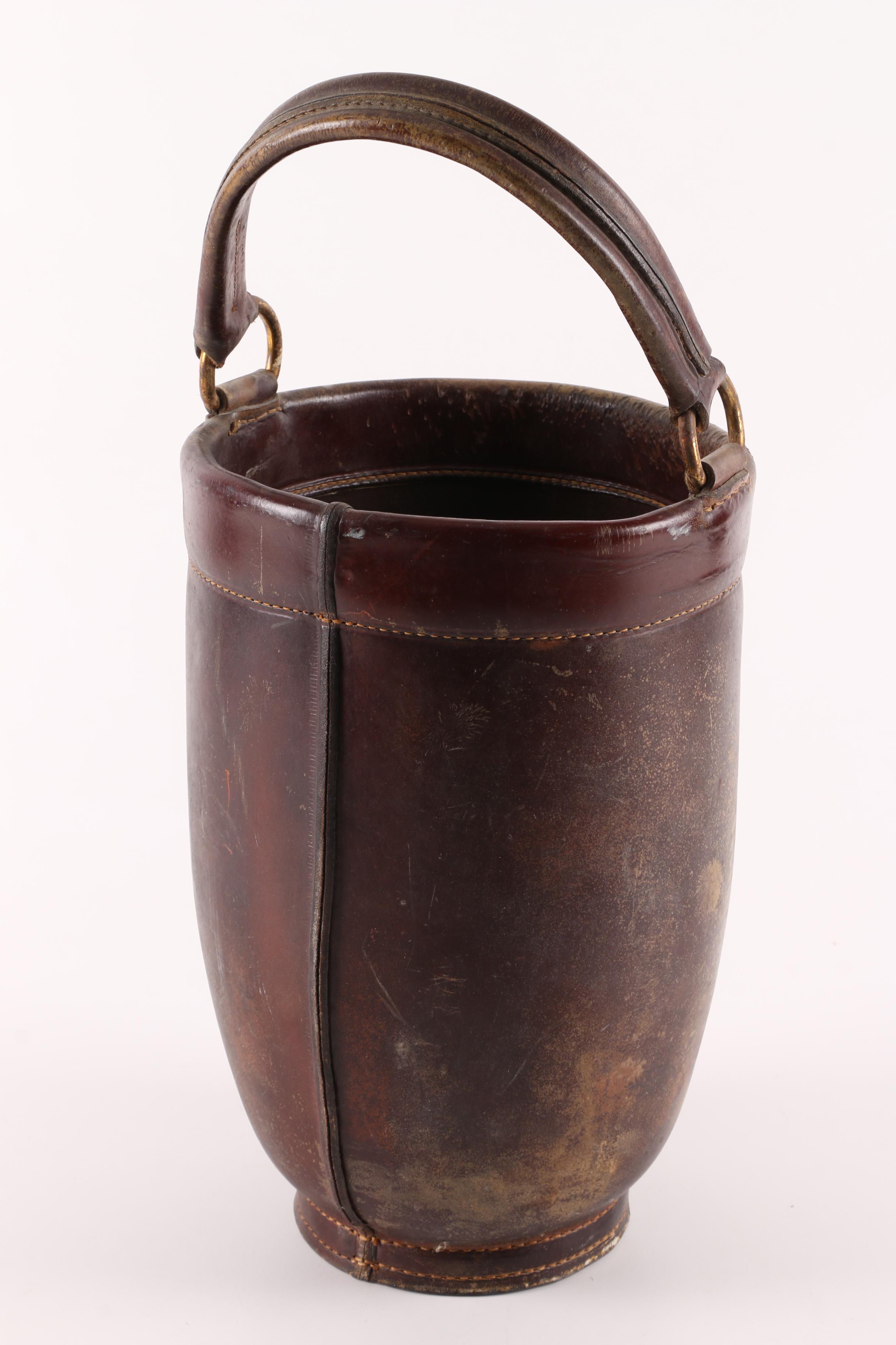 Vintage Leather Reproduction Fire Bucket
