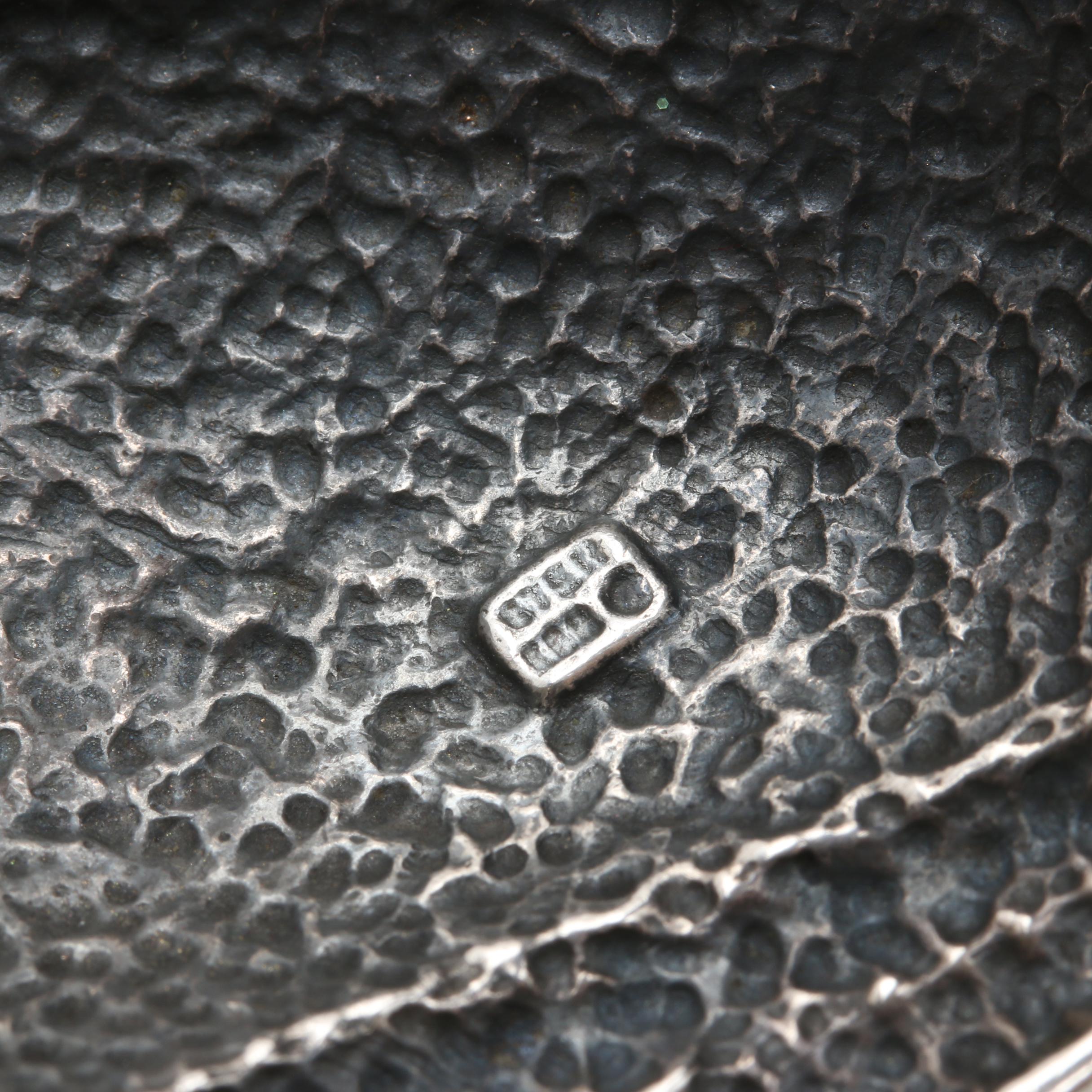 Modernist Sterling Silver Repoussé Cuff Bracelet