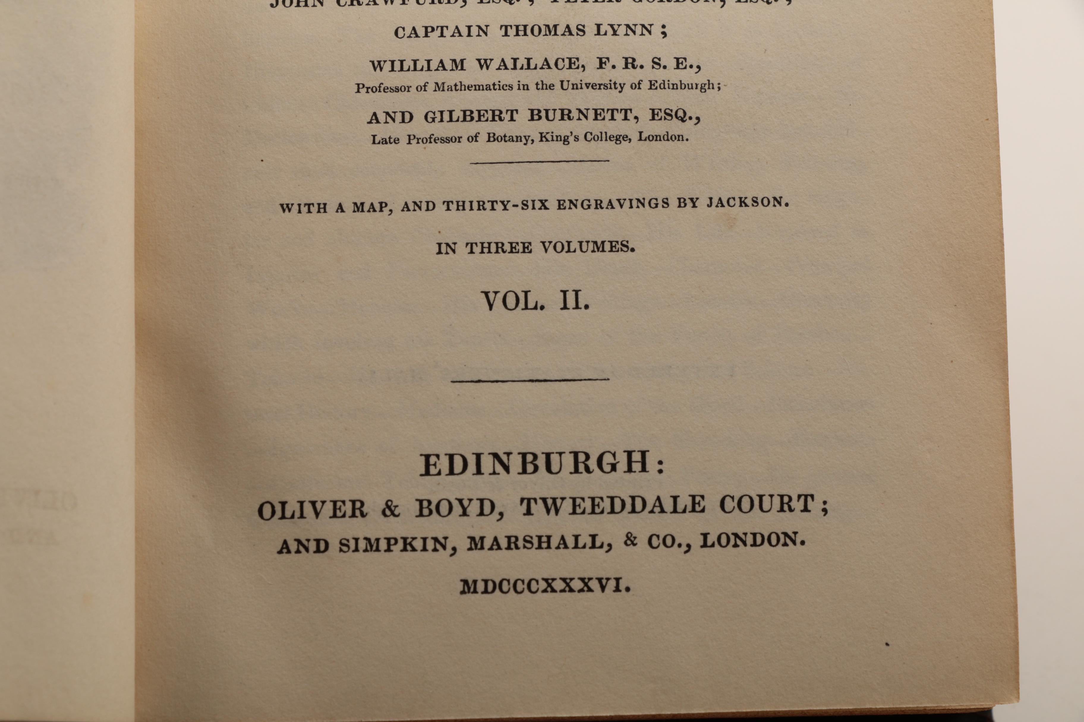 1836 Three Volume "An Historical and Descriptive Account of China"
