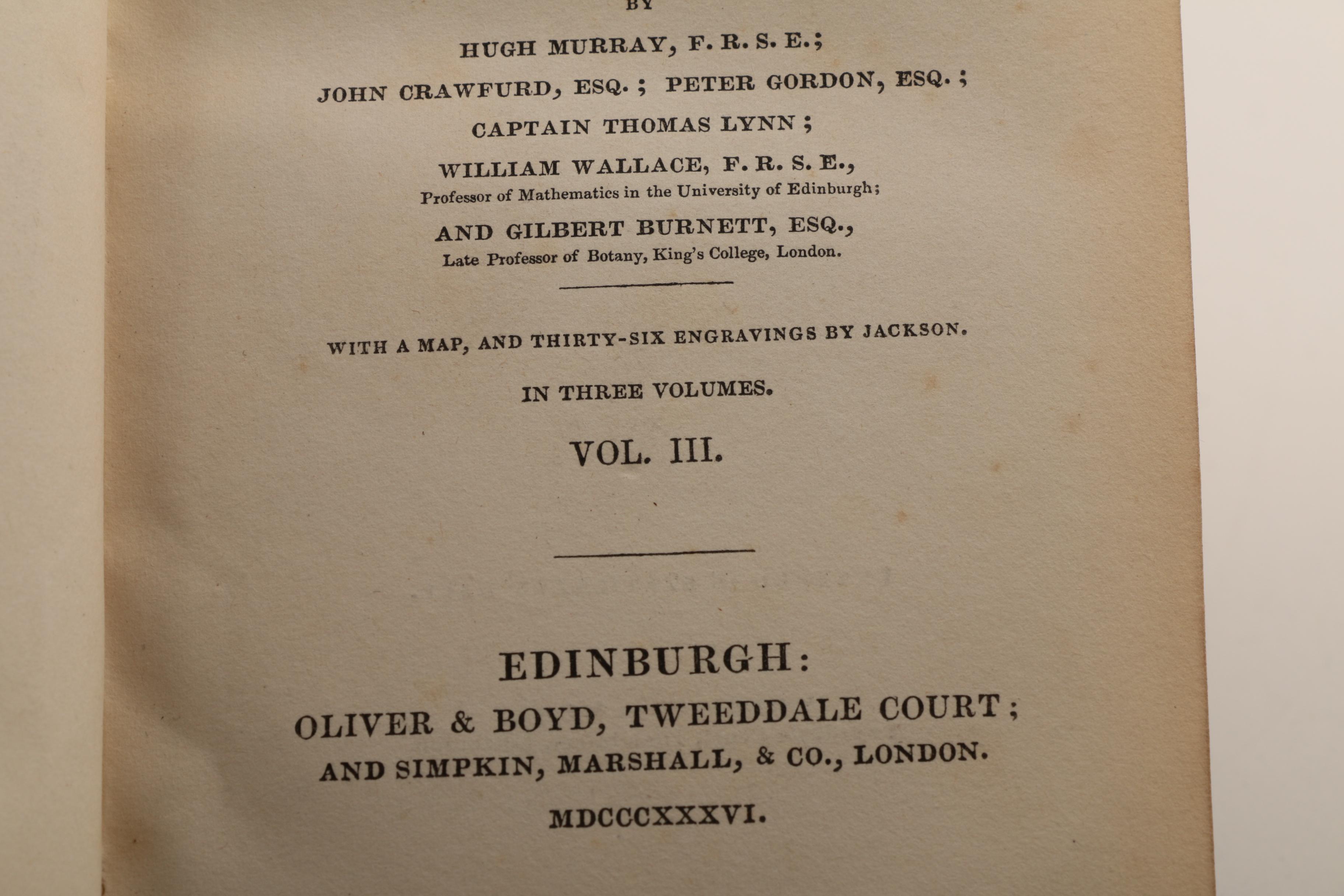 1836 Three Volume "An Historical and Descriptive Account of China"