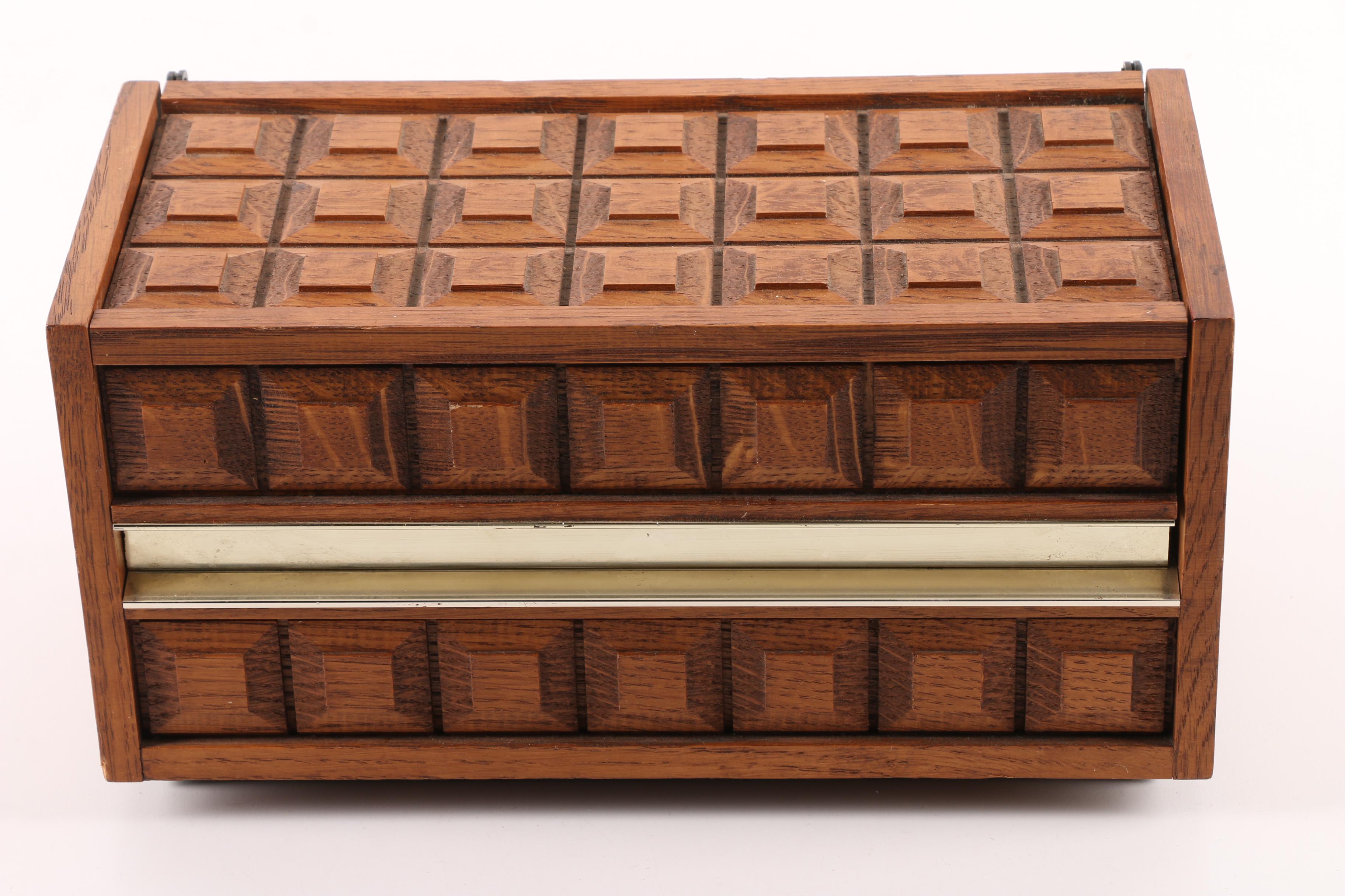 Mahogany Tone Wooden Chassis Rotary Phone