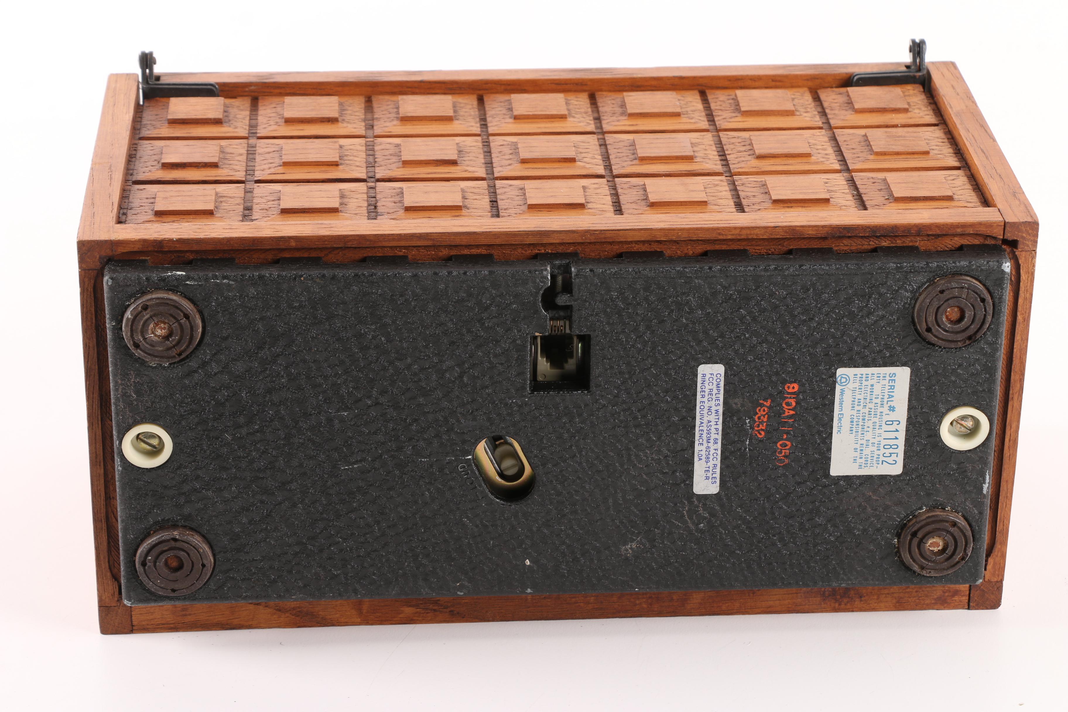 Mahogany Tone Wooden Chassis Rotary Phone