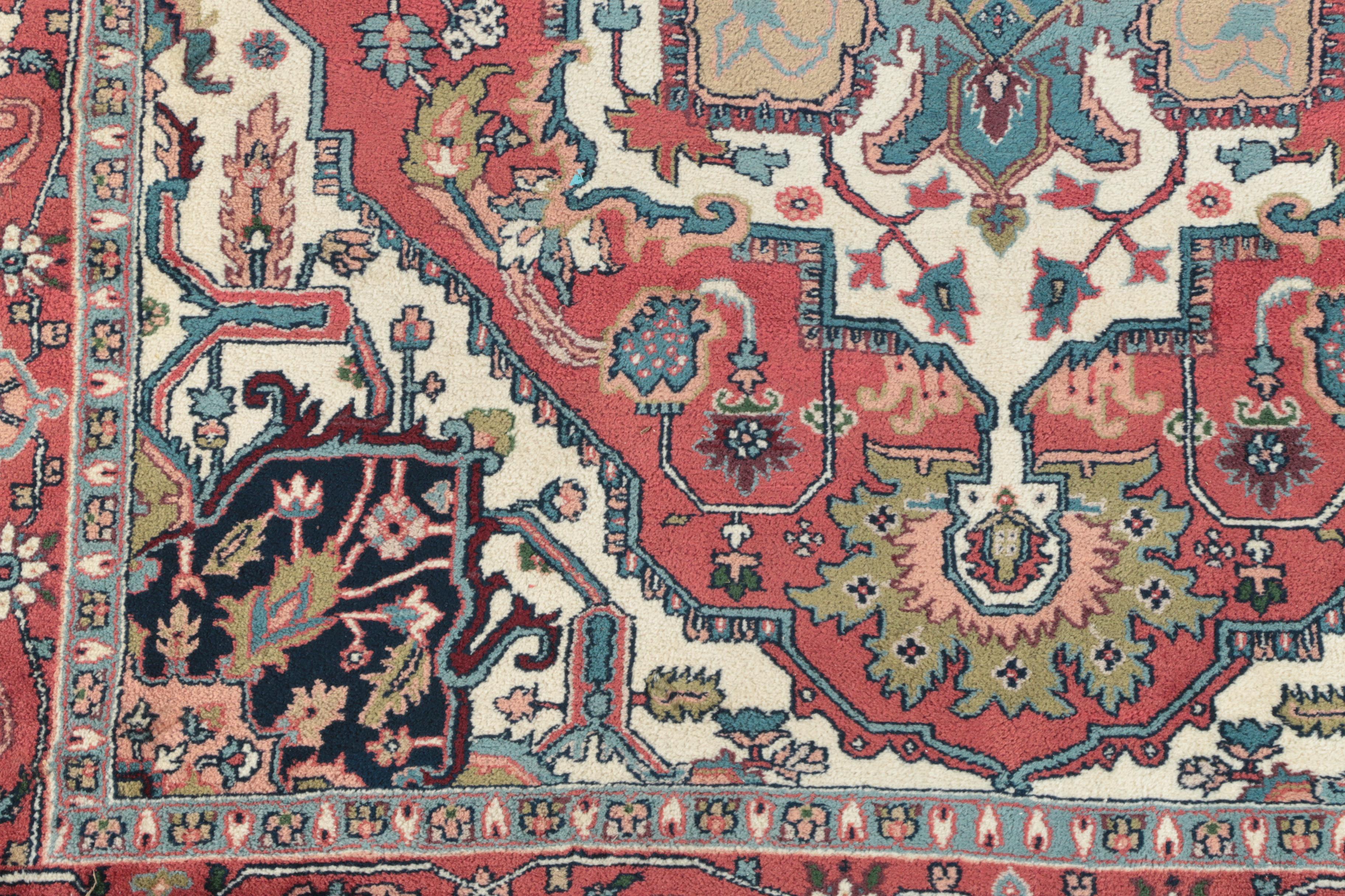 Hand-knotted Persian Heriz Area Rug