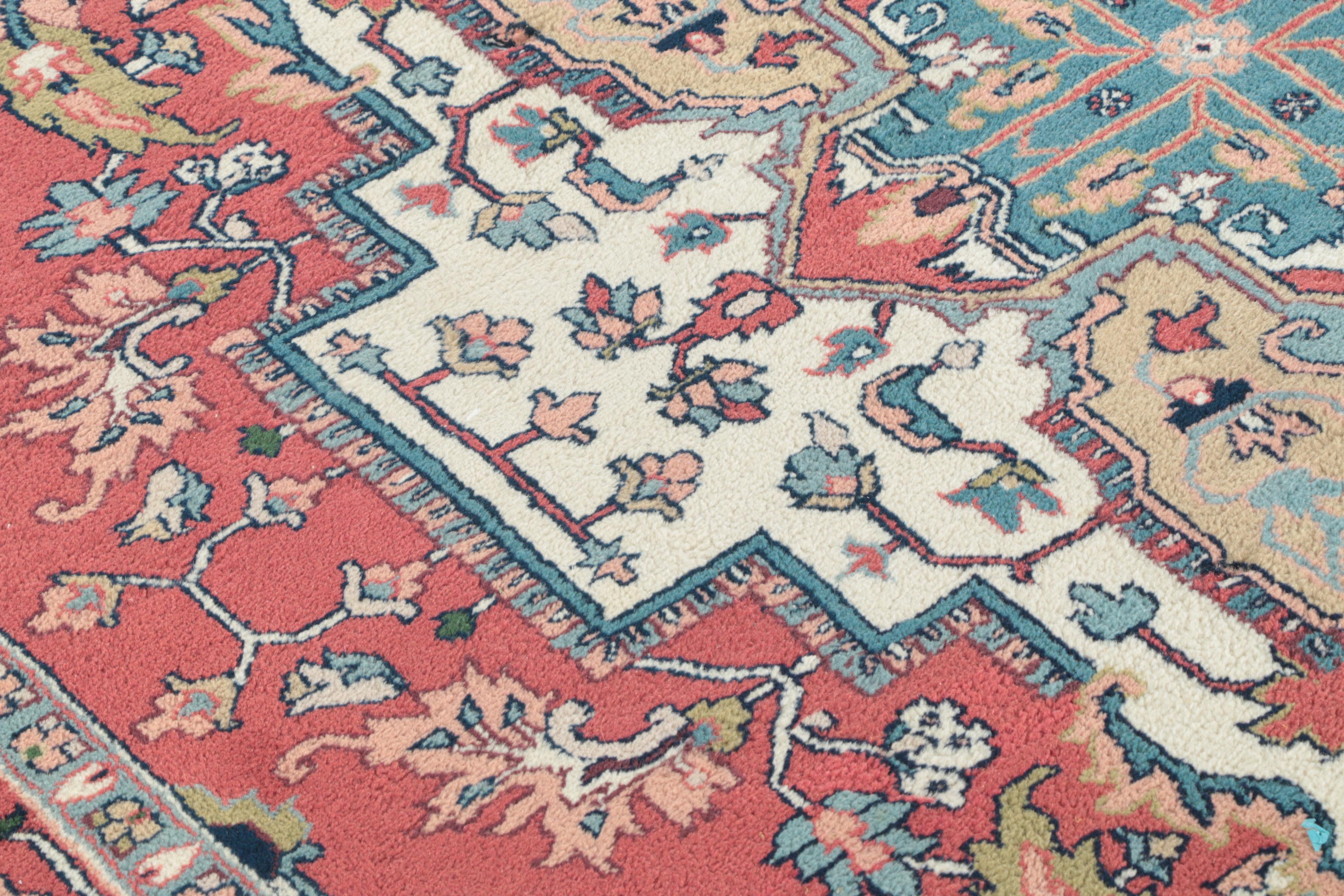 Hand-knotted Persian Heriz Area Rug