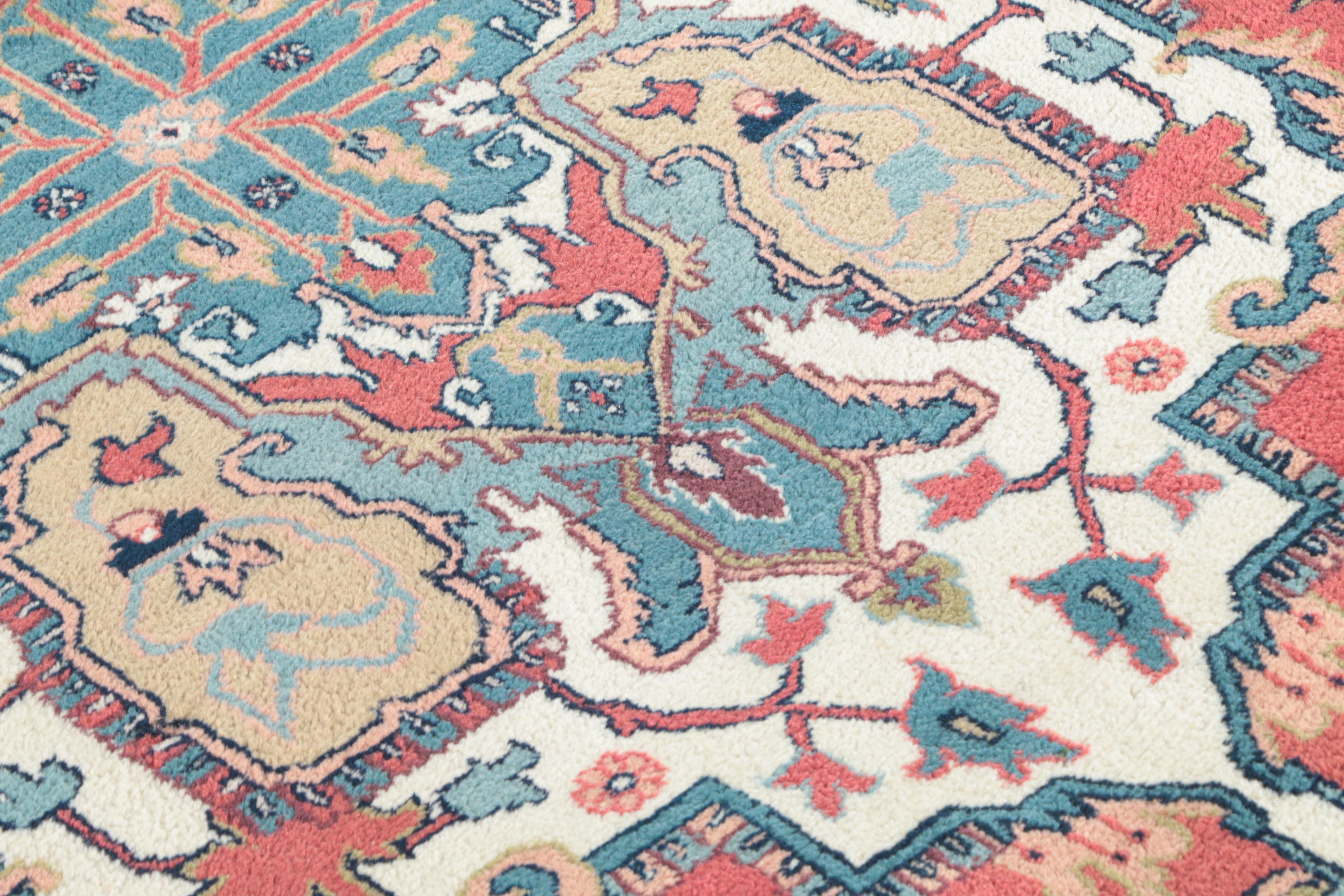 Hand-knotted Persian Heriz Area Rug