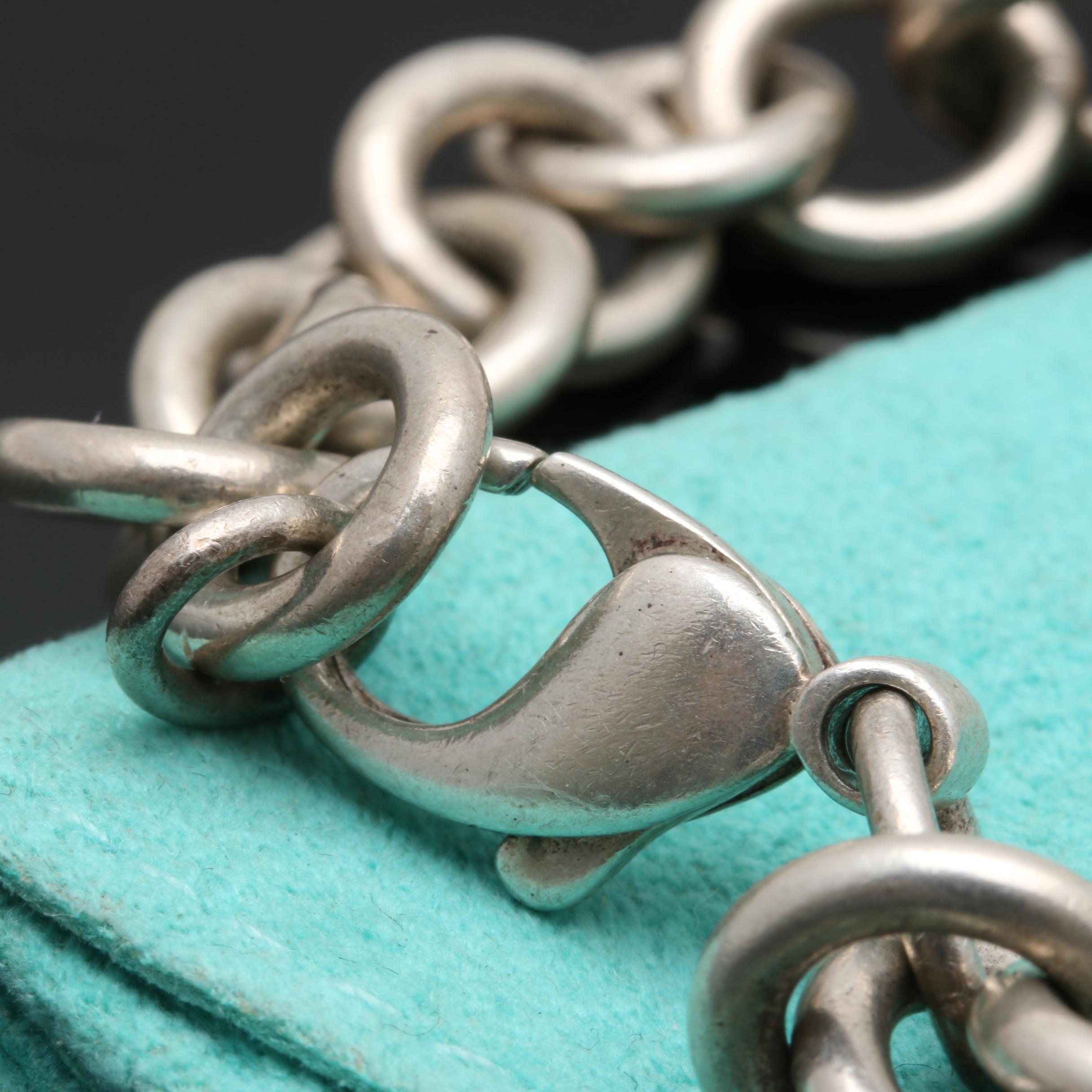 Tiffany & Co. Sterling Silver Heart Tag Bracelet with Pouch