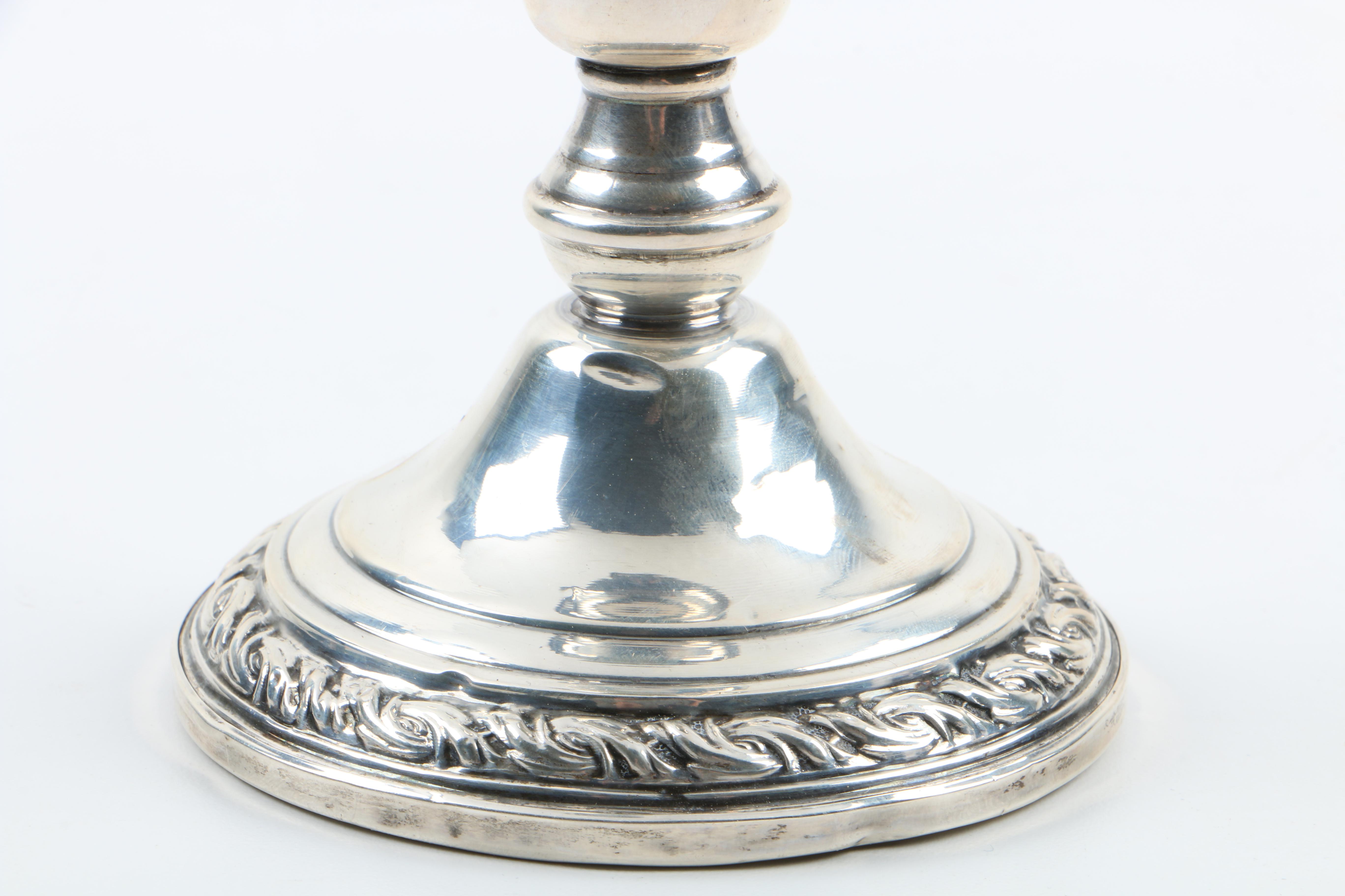 Amston Silver Co. Weighted Sterling Silver Candleholders