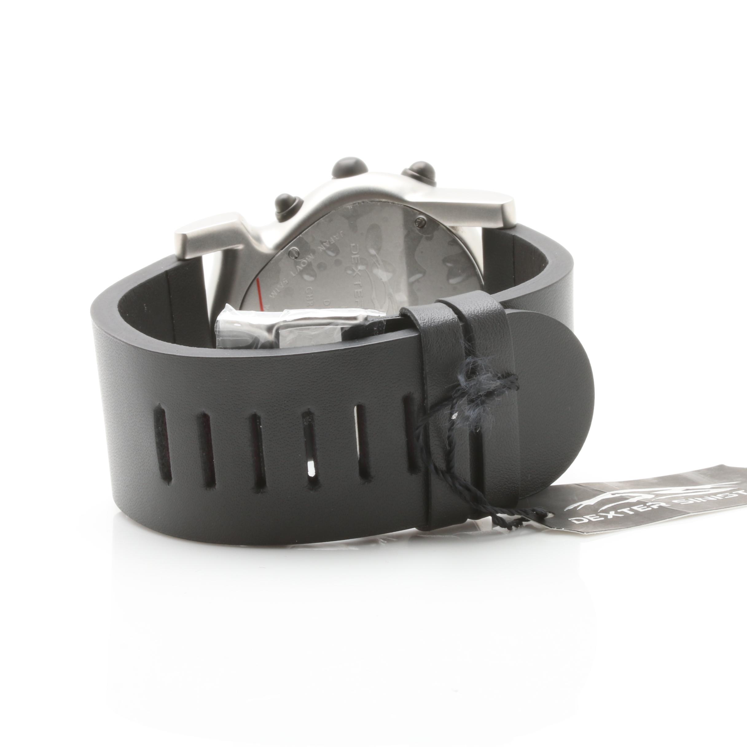 Dexter Sinister Stainless Steel and Leather Watch