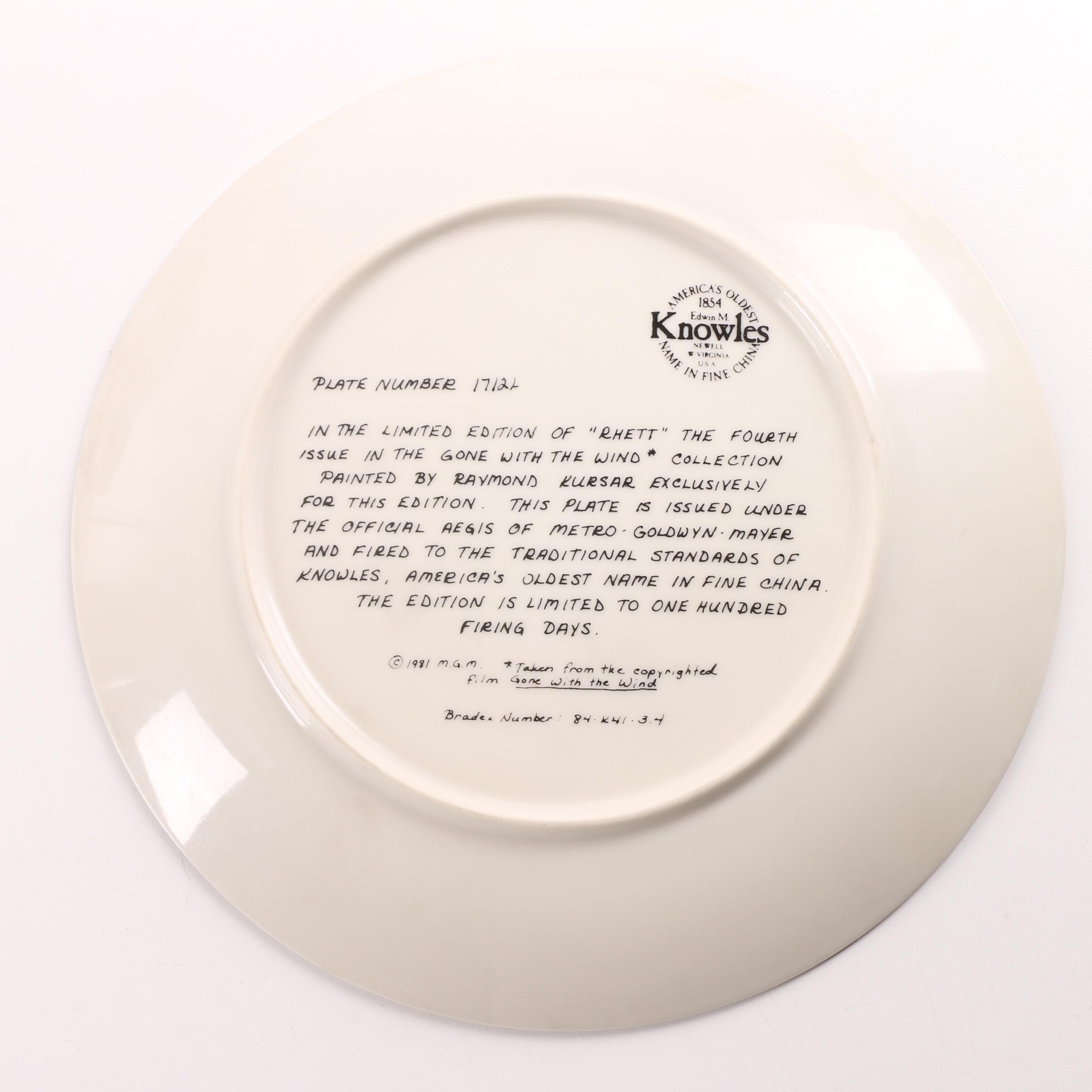 Vintage Knowles "Gone with the Wind" and "The King and I" Collector Plates