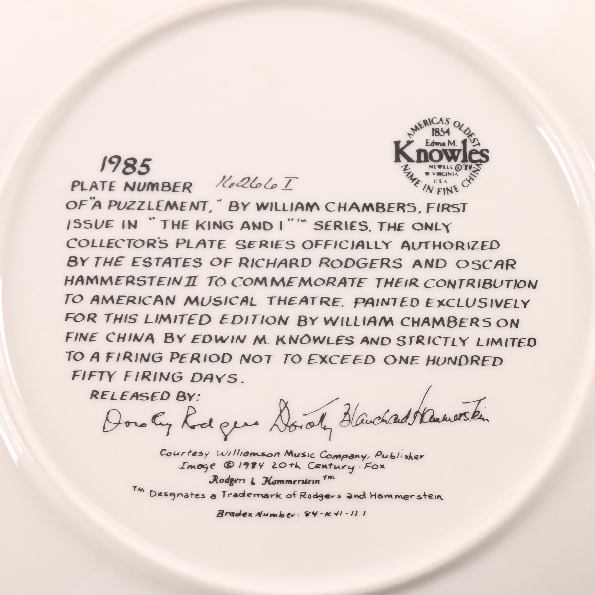 Vintage Knowles "Gone with the Wind" and "The King and I" Collector Plates