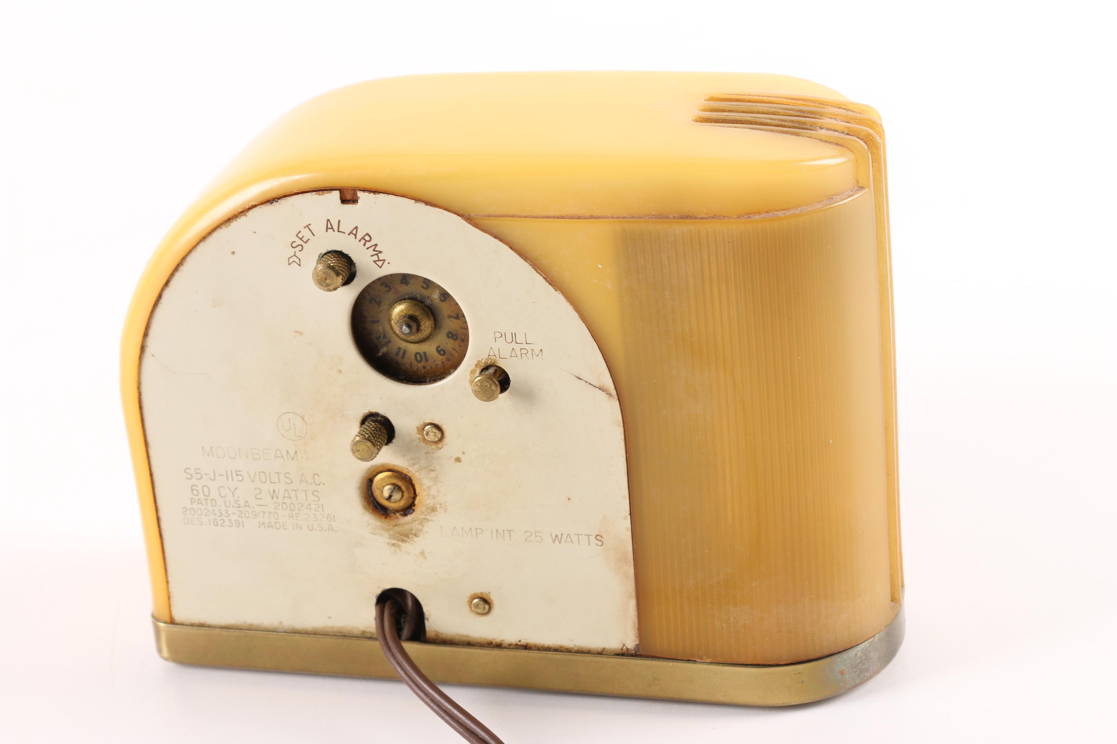 Mid Century Westclox Moon Beam Alarm Clock