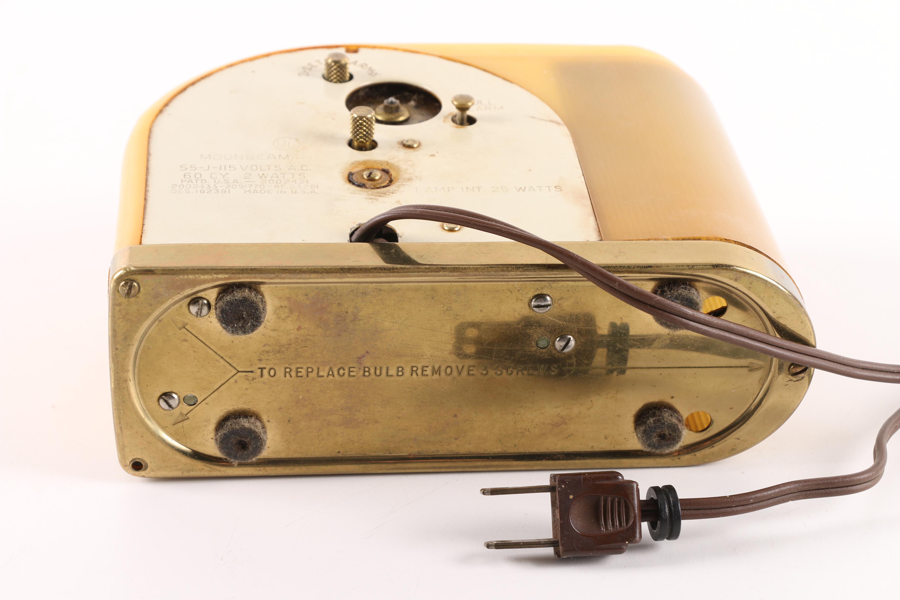 Mid Century Westclox Moon Beam Alarm Clock