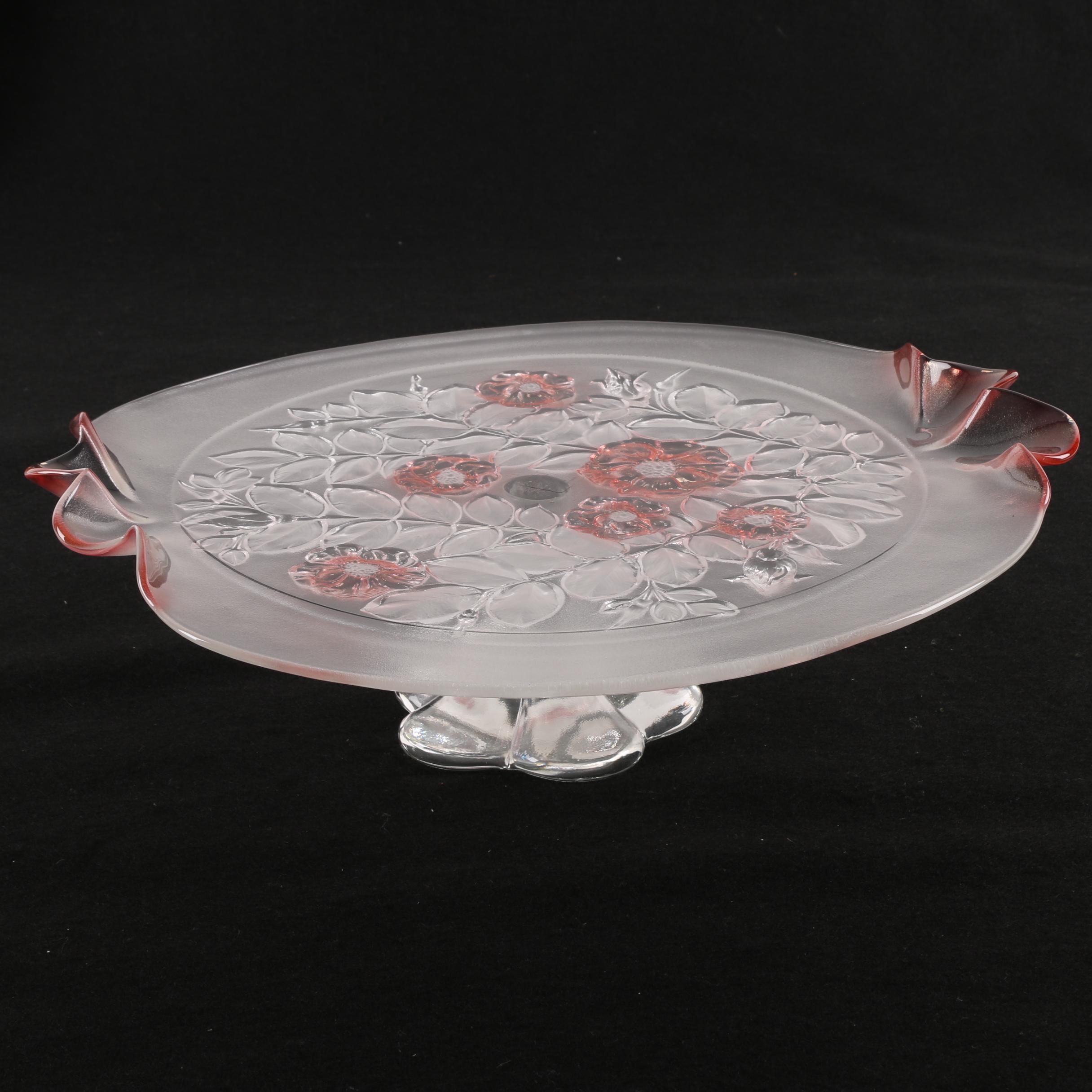 Vintage Mikasa "Rosella" Crystal Cake Stand