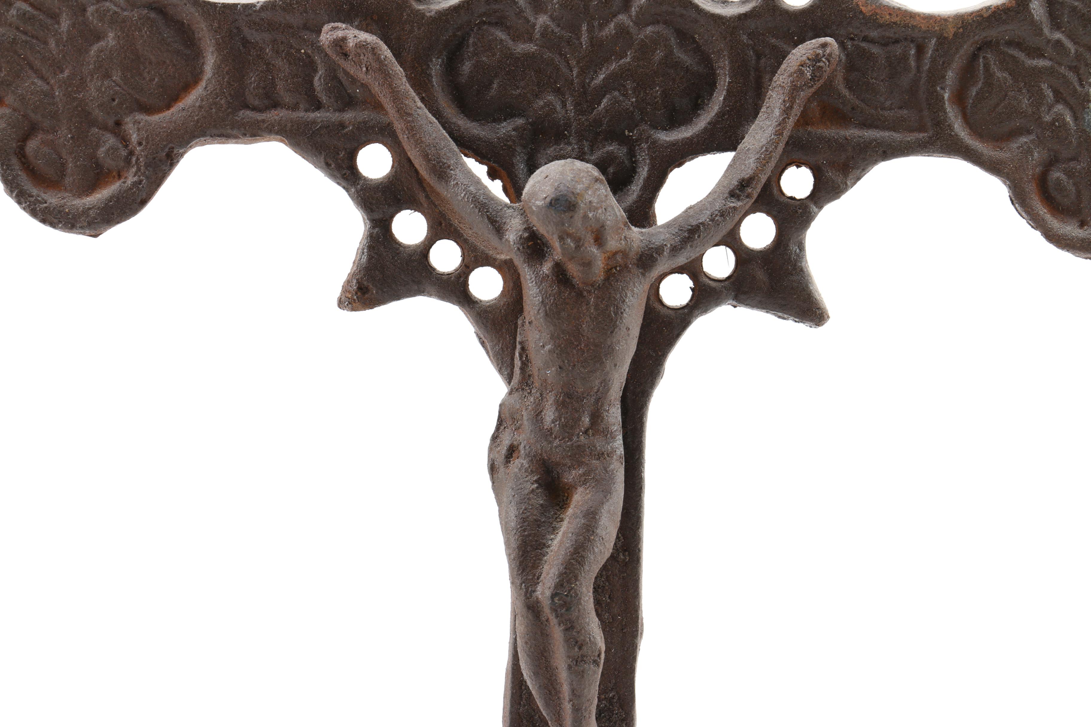 Antique Cast Metal Standing Crucifixes