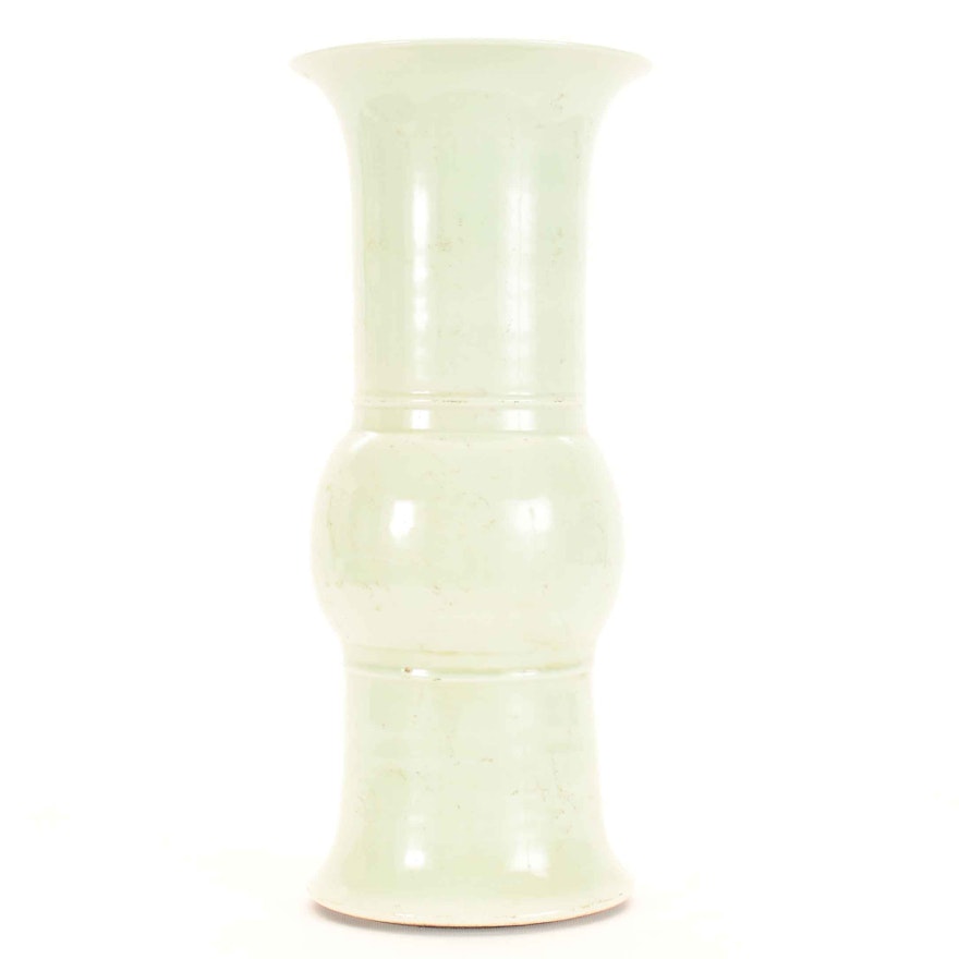 Chinese Celadon Ceramic Gu Vase