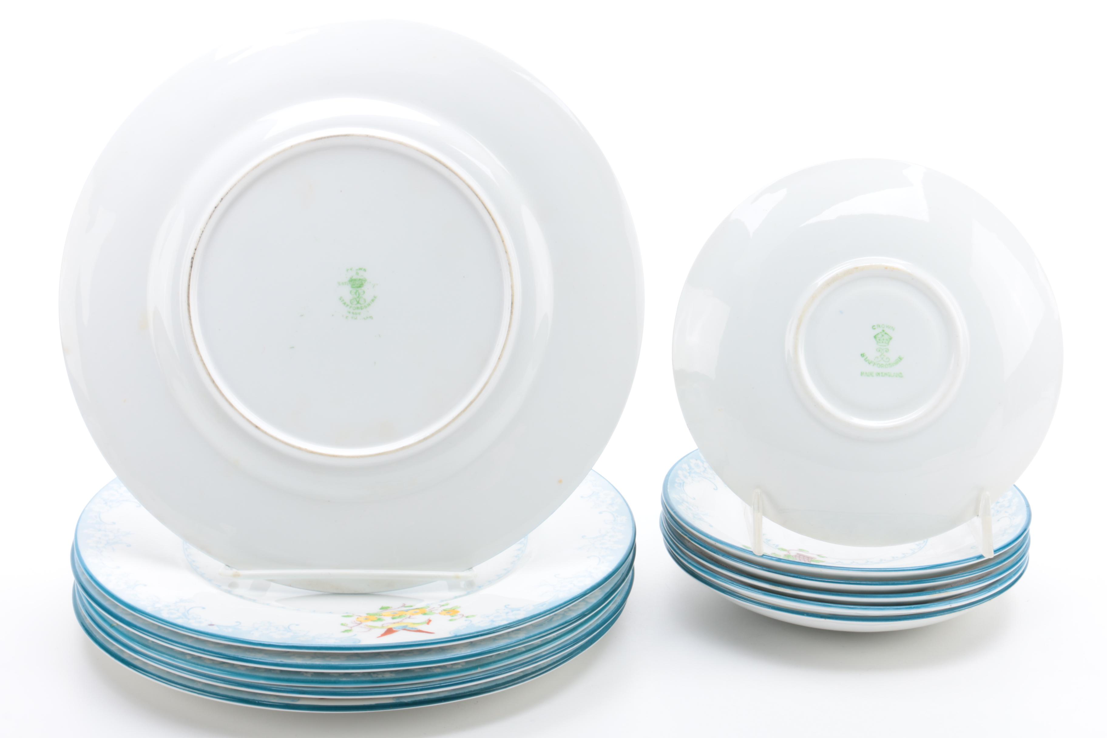 Vintage Crown Staffordshire Porcelain Tea Service ca. 1906-29