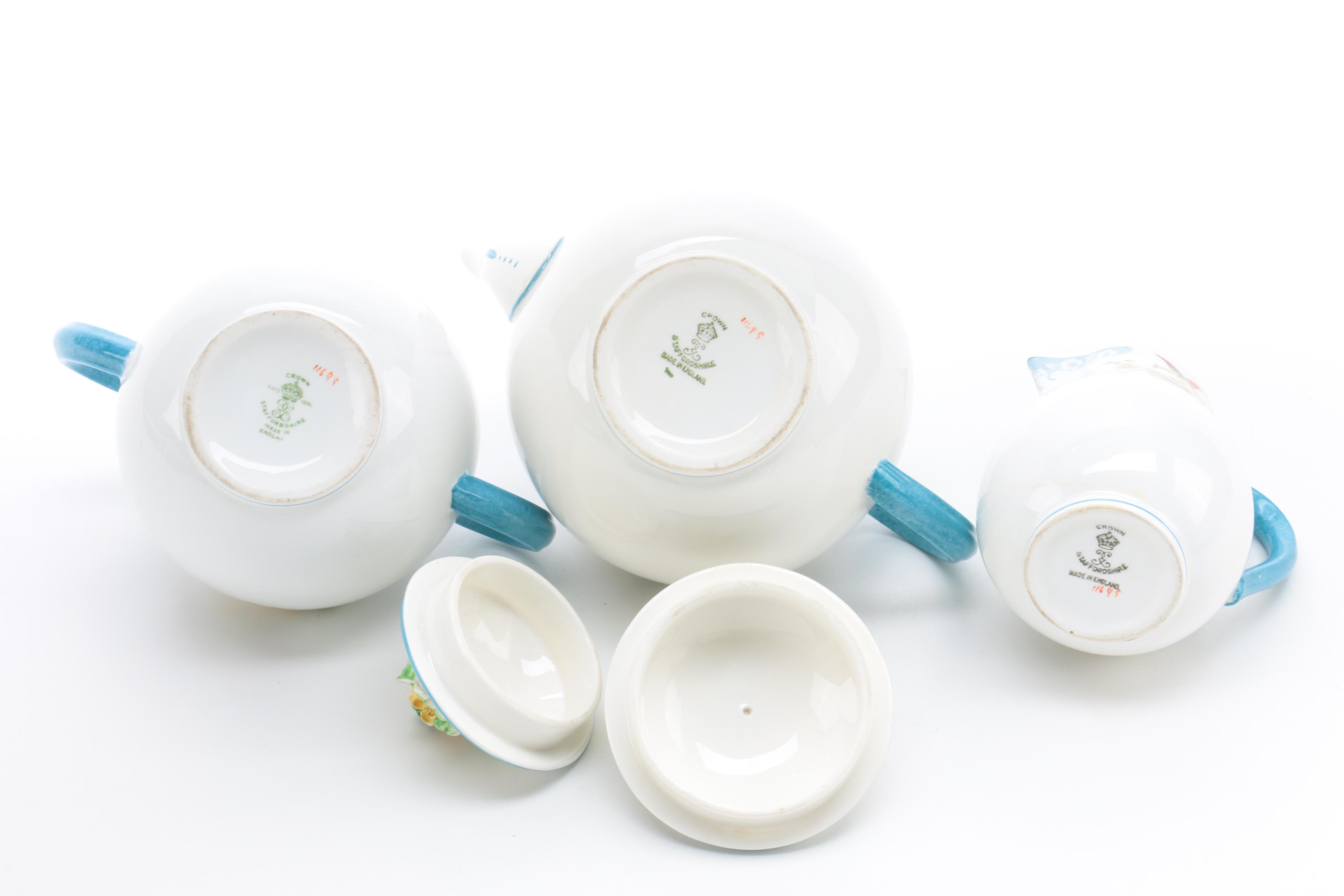 Vintage Crown Staffordshire Porcelain Tea Service ca. 1906-29