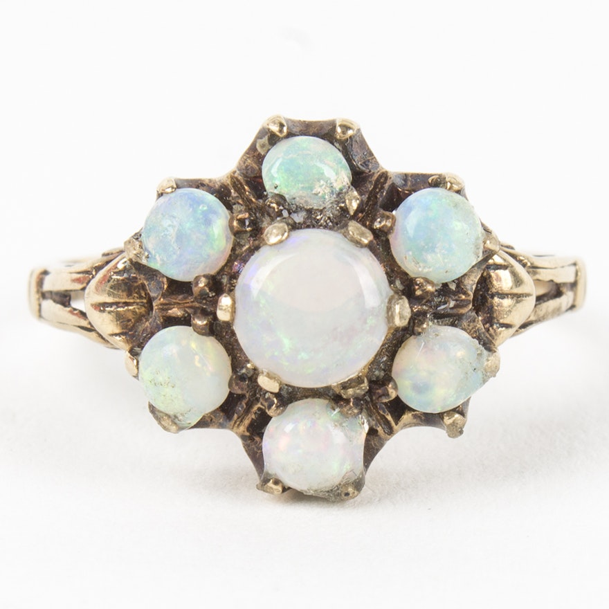 10K Yellow Gold Opal Cocktail Ring