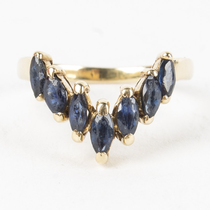 14K Yellow Gold Sapphire Ring