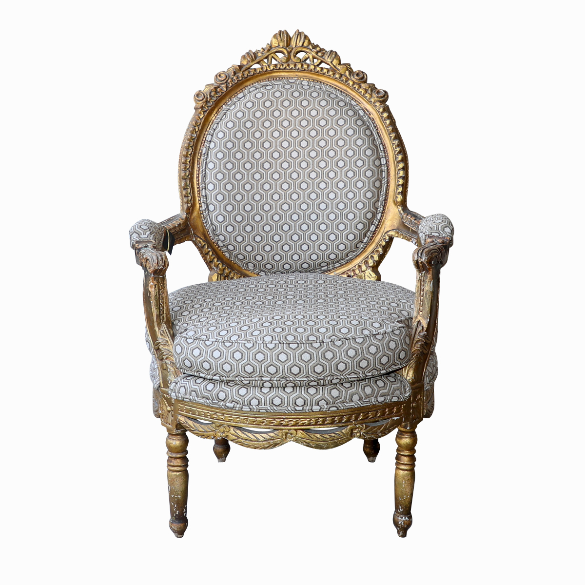 Louis XV Style Giltwood Fauteuil Armchair