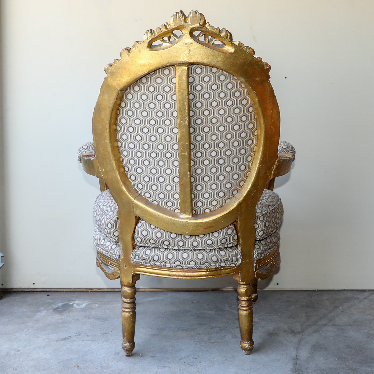 Louis XV Style Giltwood Fauteuil Armchair