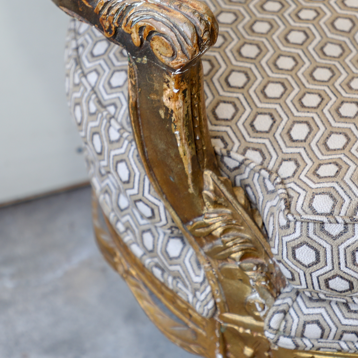 Louis XV Style Giltwood Fauteuil Armchair