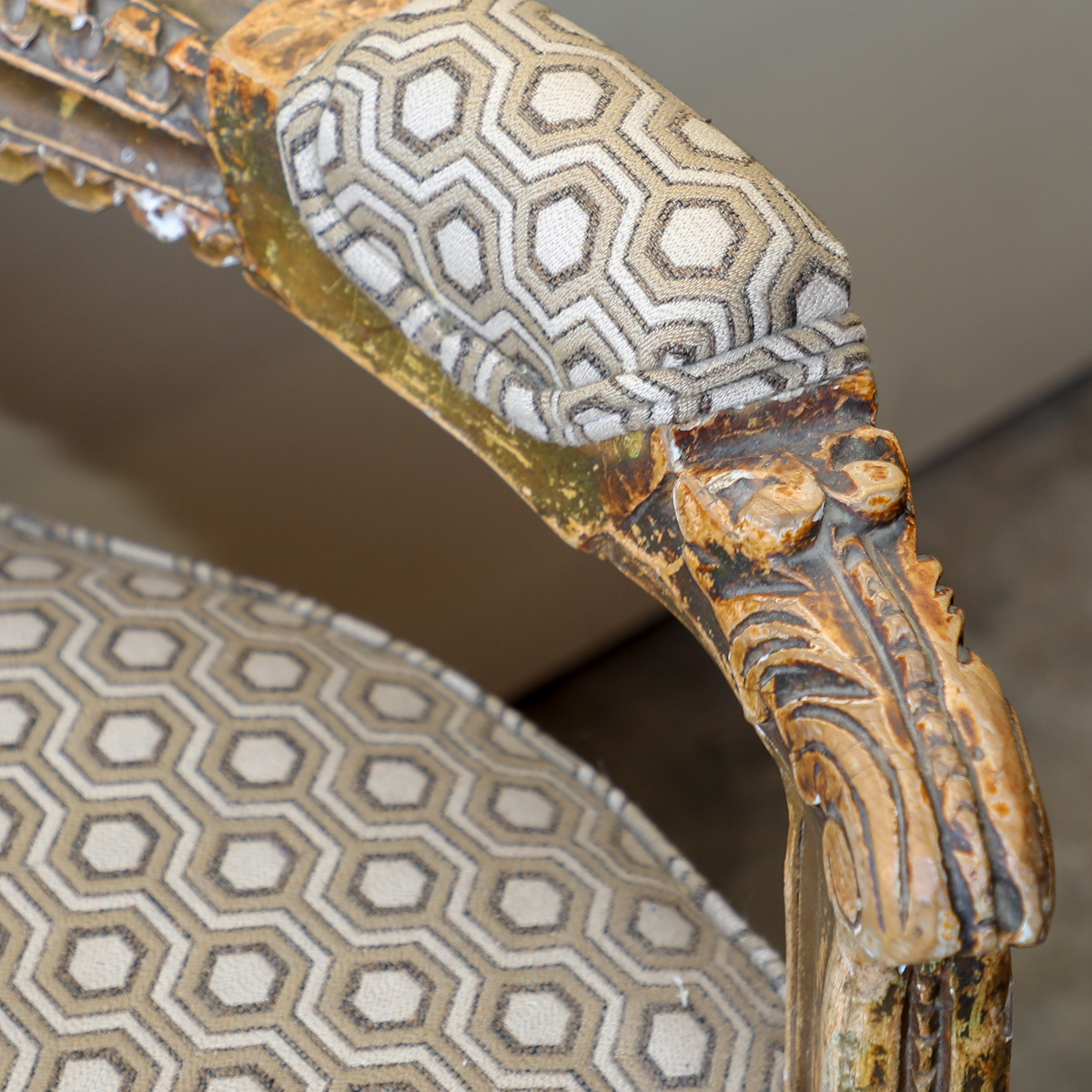 Louis XV Style Giltwood Fauteuil Armchair