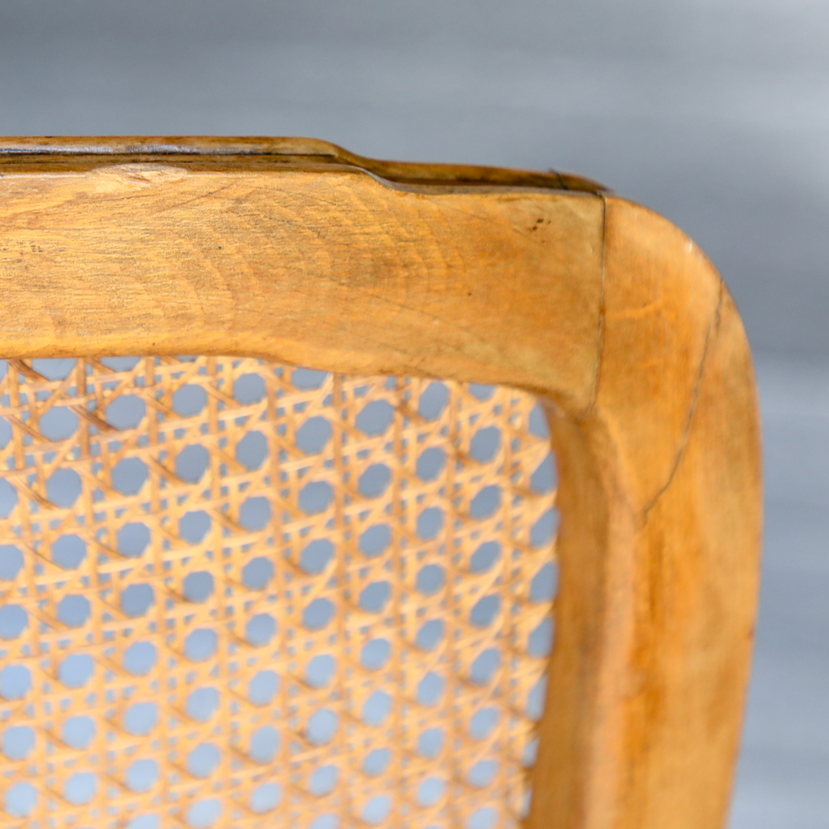 Vintage Louis XV Style Cane Back Armchair