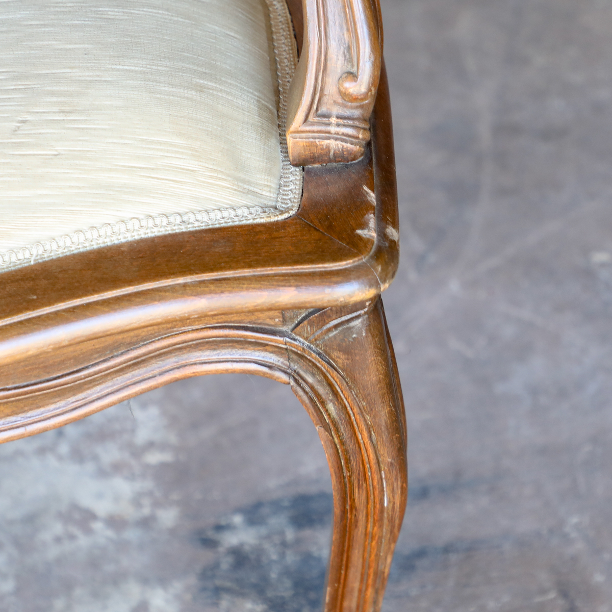 Vintage Louis XV Style Cane Back Armchair