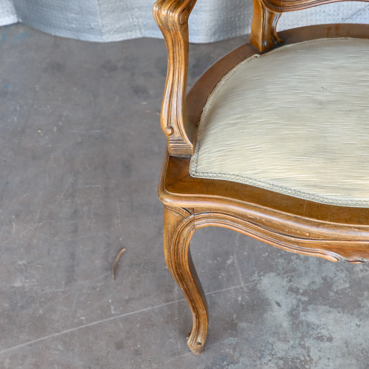 Vintage Louis XV Style Cane Back Armchair
