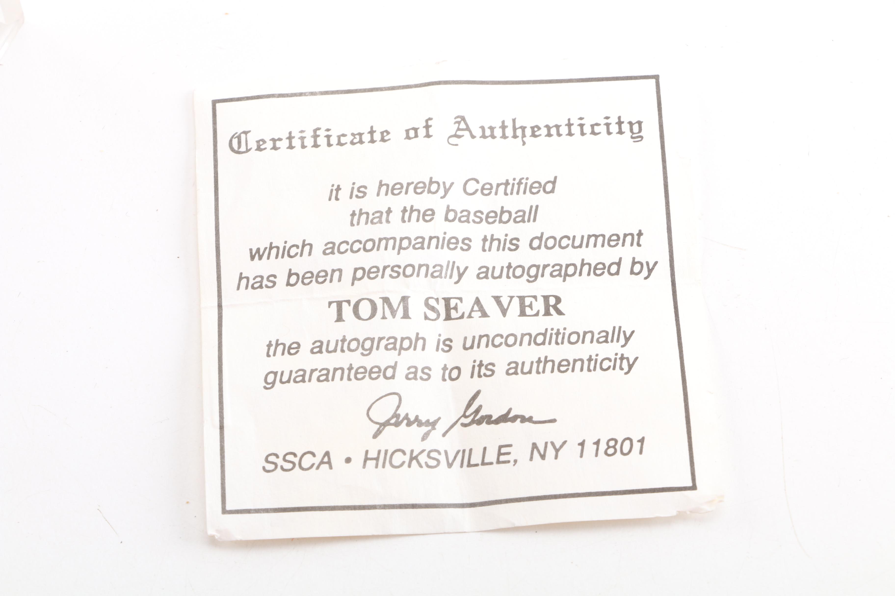 Tom Seaver and Whitey Ford Autographed Baseballs