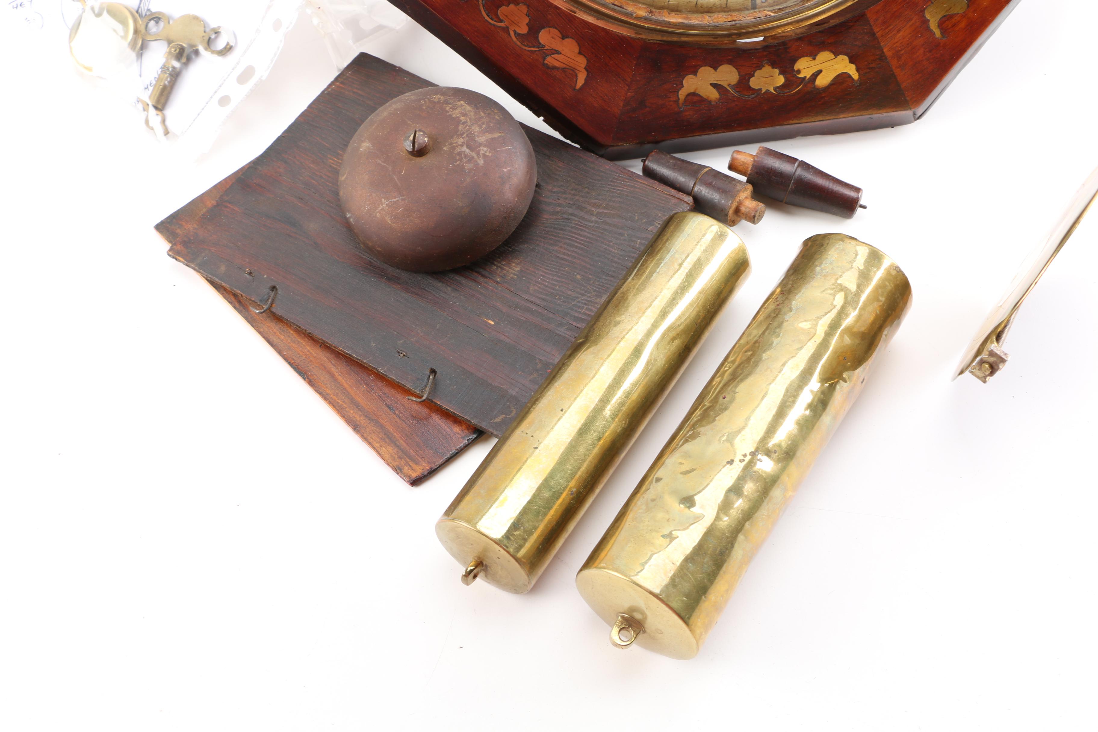 Vintage Wood and Brass Pendulum Wall Clock