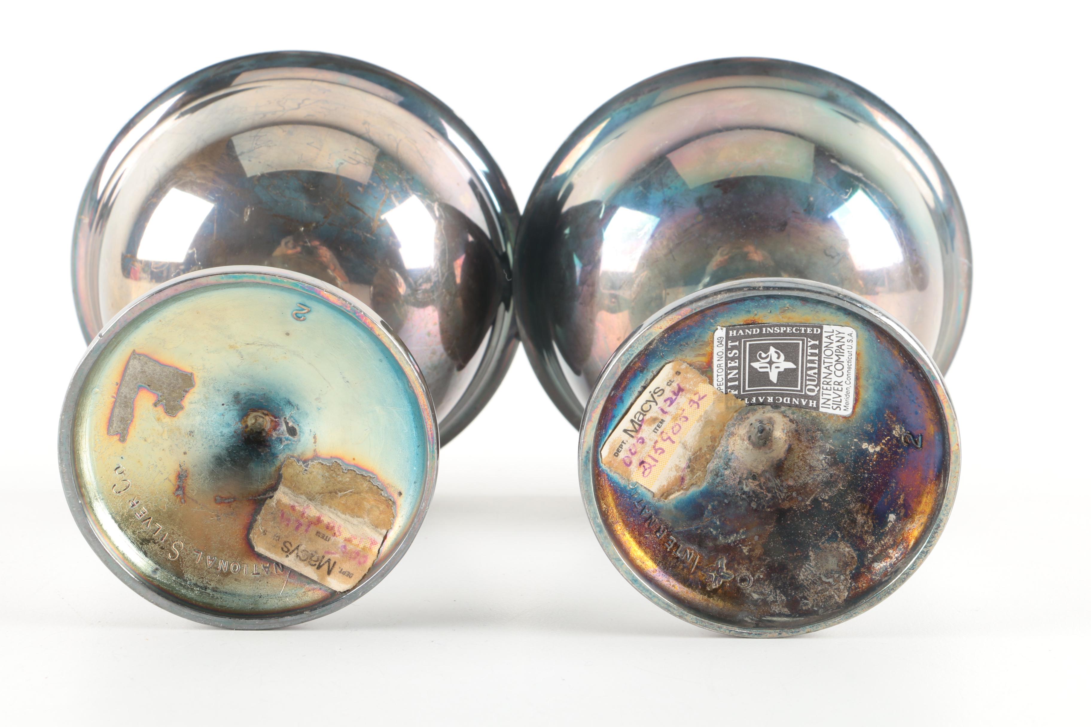 Pair of International Silver Company Silver Plate Champagne Coupes