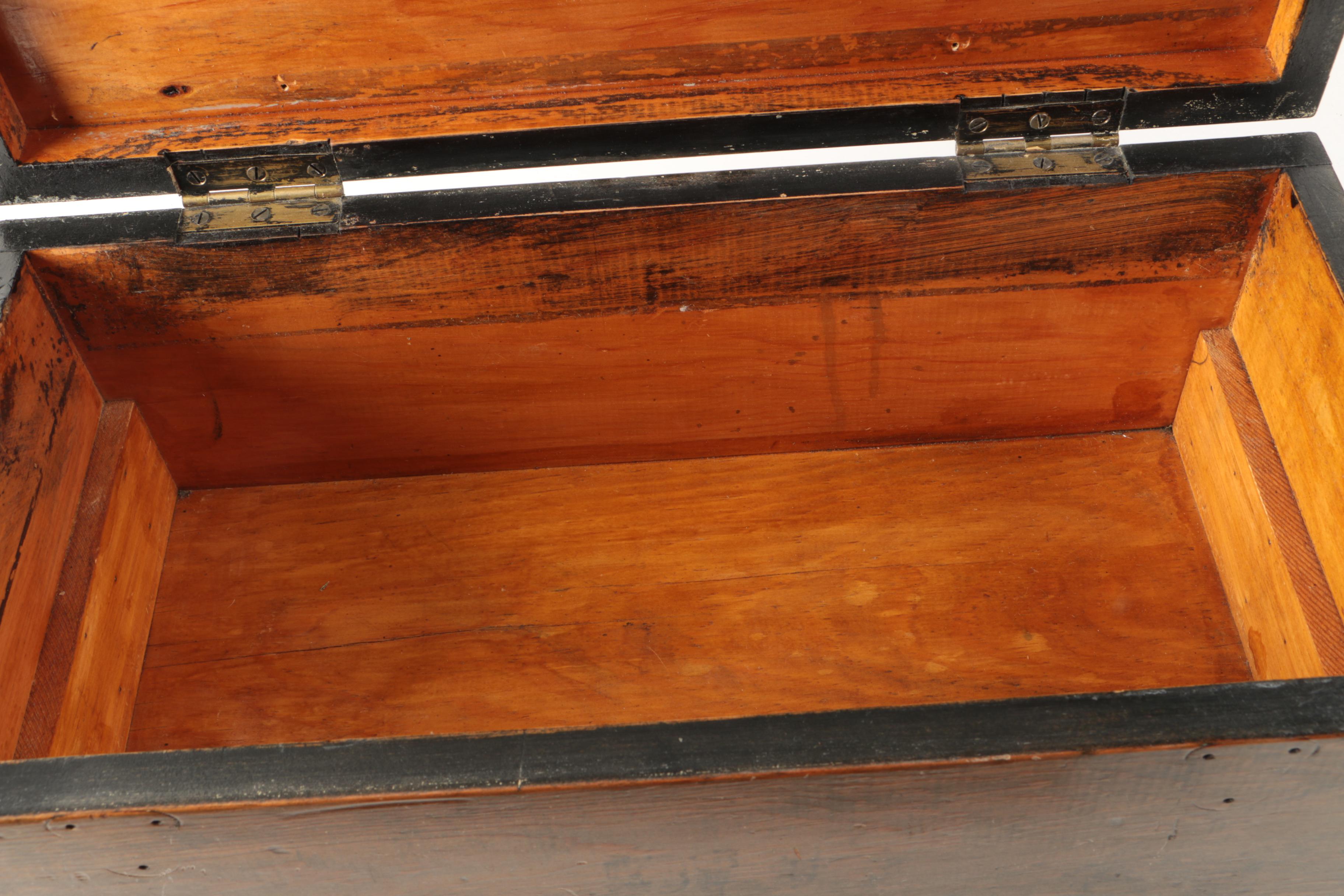 Vintage Oak Chest with Hand-Painted Strawberry Motif