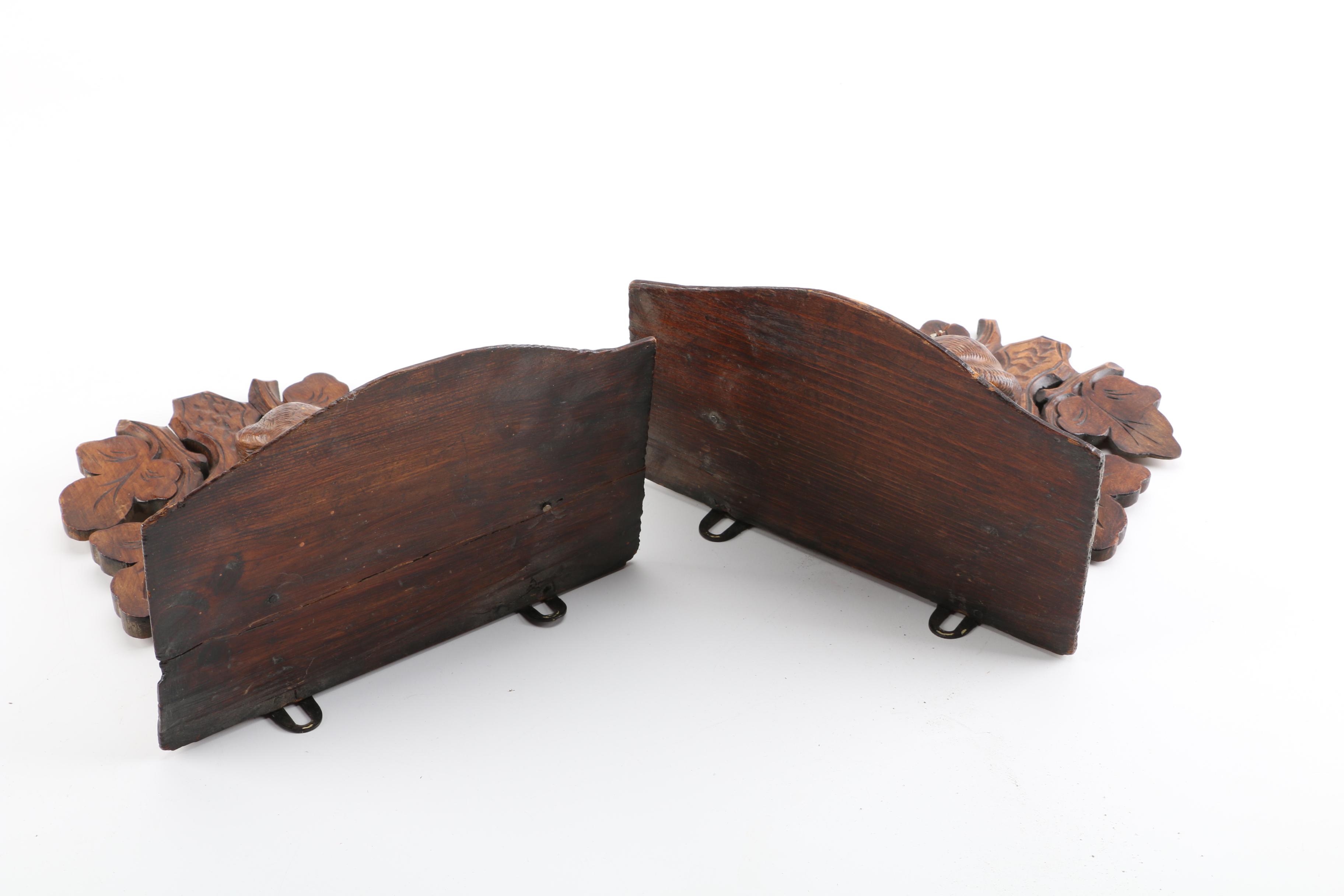 Carved Wood Wall Sconce Shelves