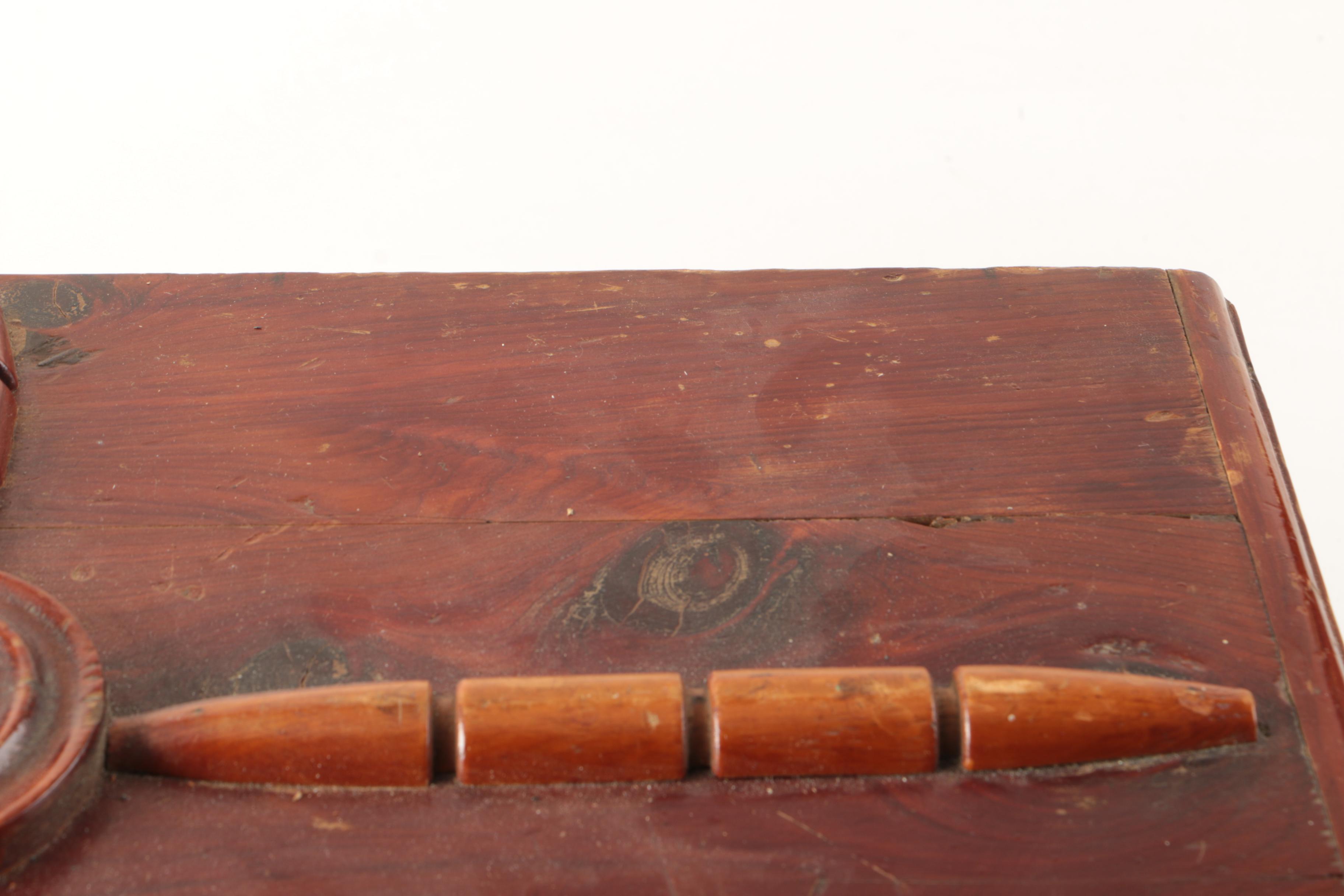 Die-Cast Replica Mailbox Coin Bank and Vintage Wooden Chest