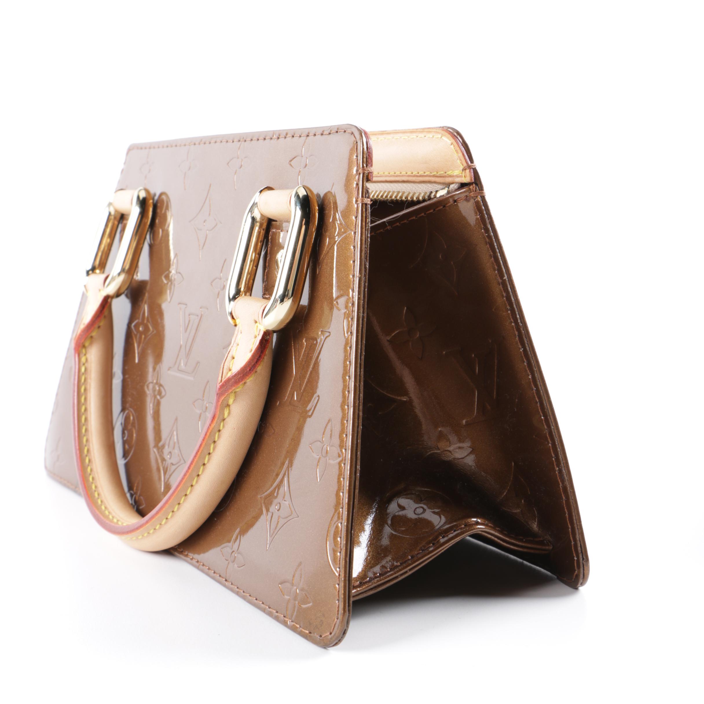 Louis Vuitton of Paris Forsyth Monogram Vernis Bronze Leather Handbag