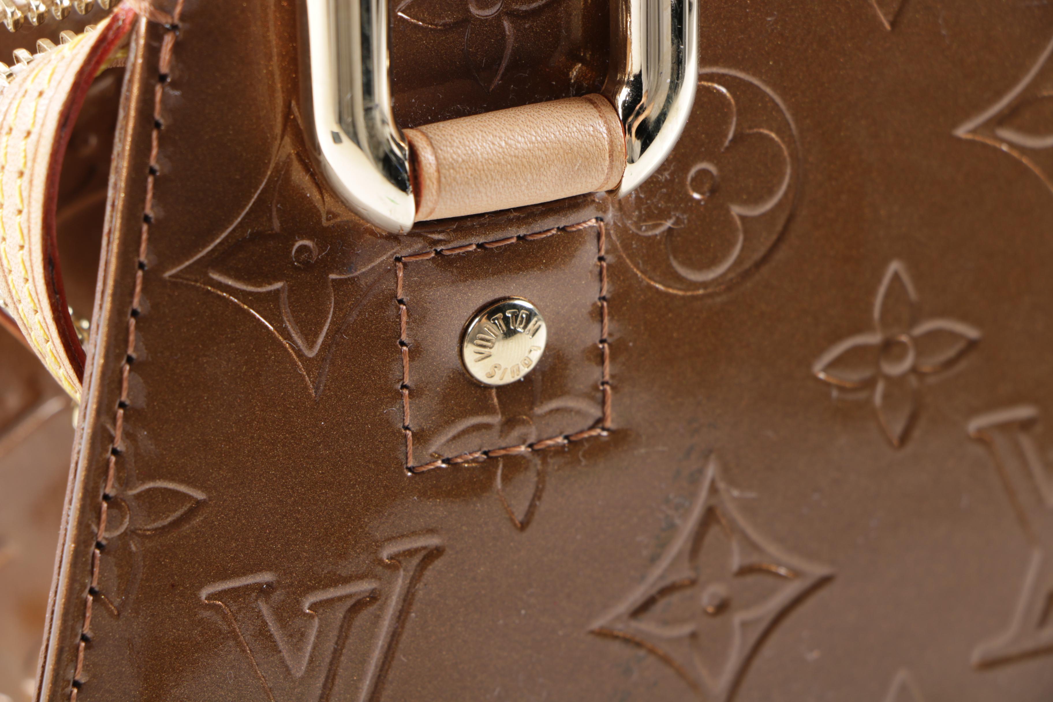 Louis Vuitton of Paris Forsyth Monogram Vernis Bronze Leather Handbag