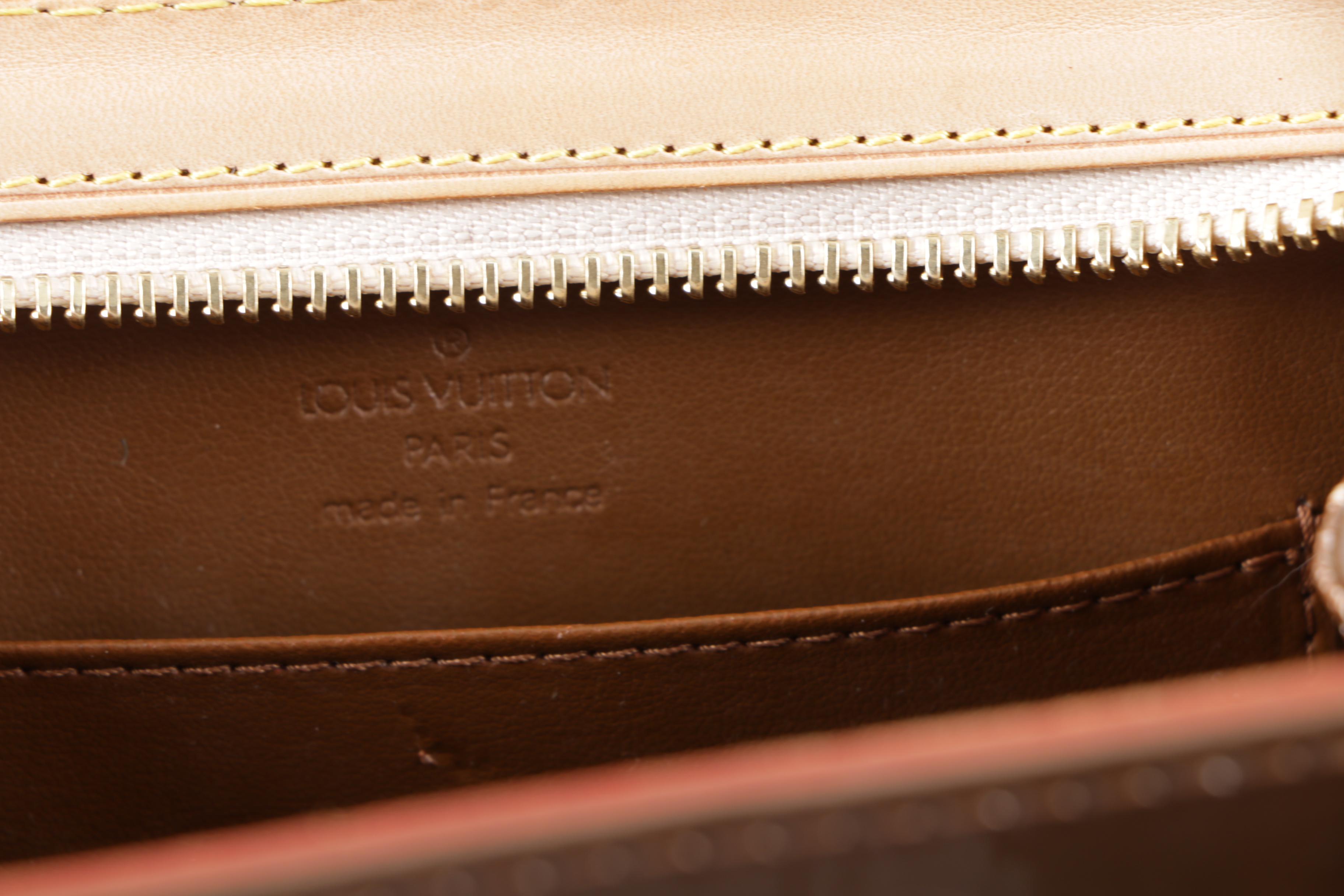 Louis Vuitton of Paris Forsyth Monogram Vernis Bronze Leather Handbag