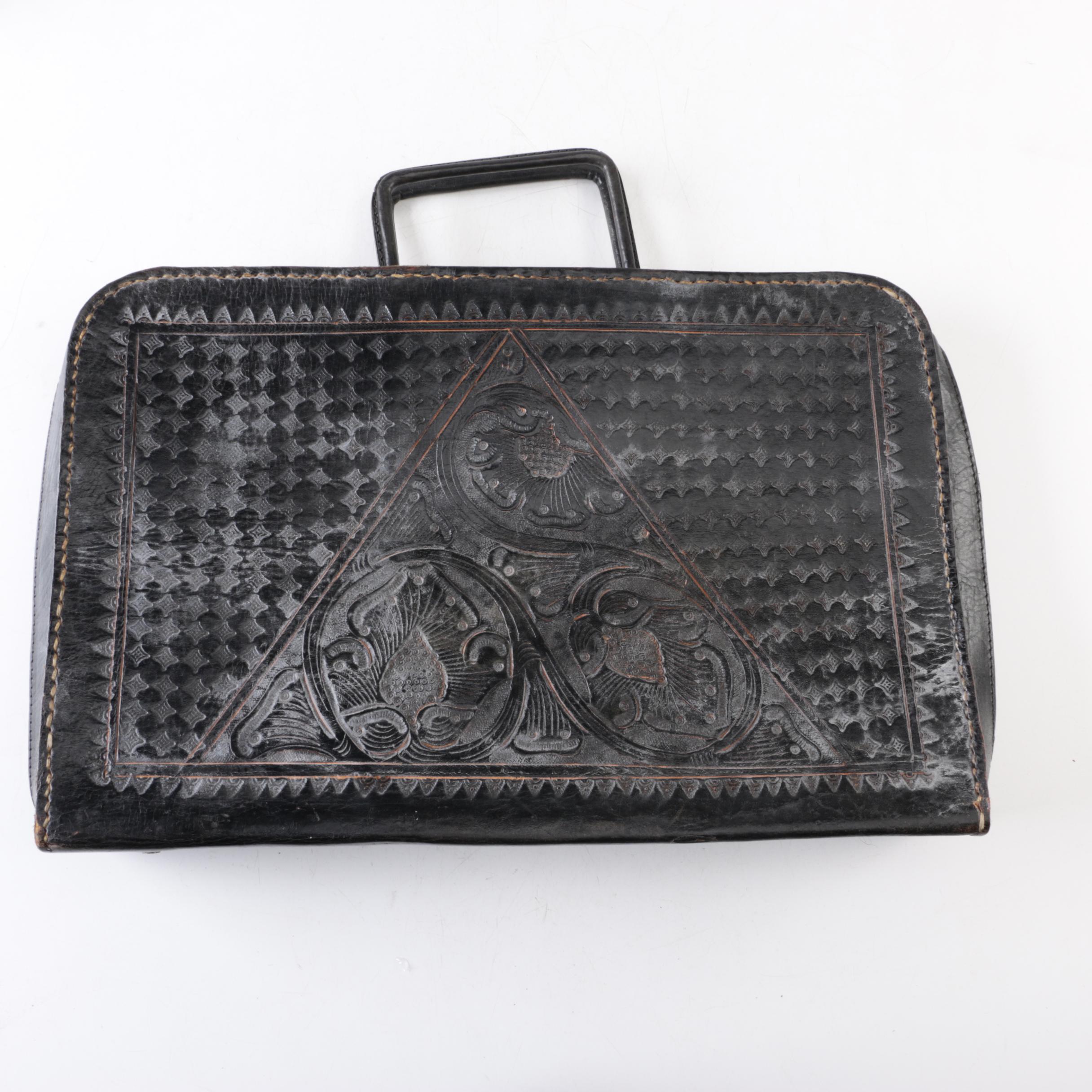 Vintage Tooled Leather Attaché Cases