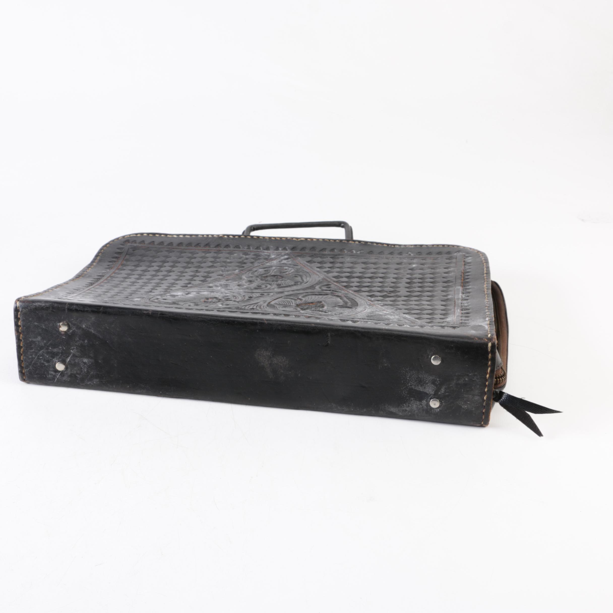 Vintage Tooled Leather Attaché Cases
