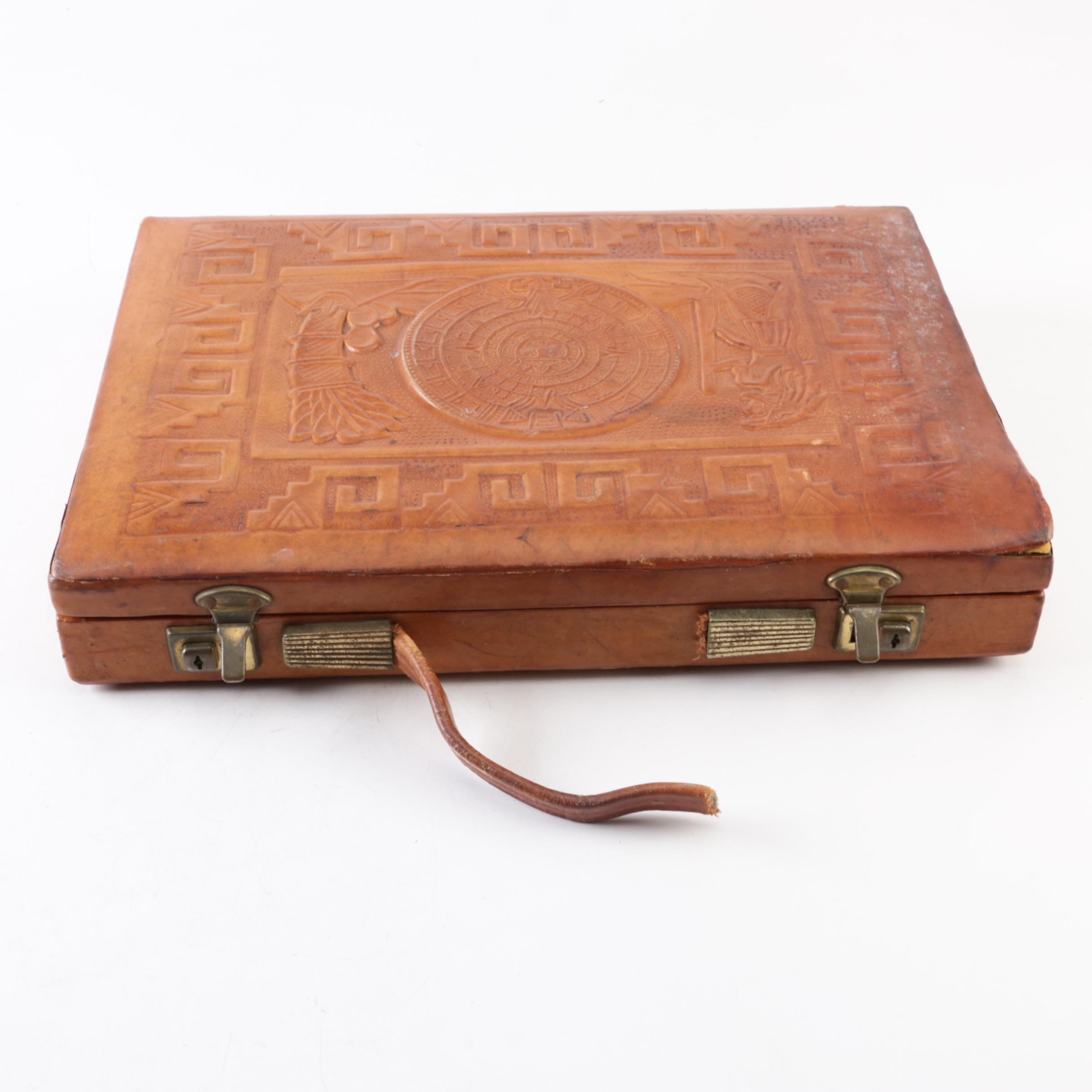 Vintage Tooled Leather Attaché Cases